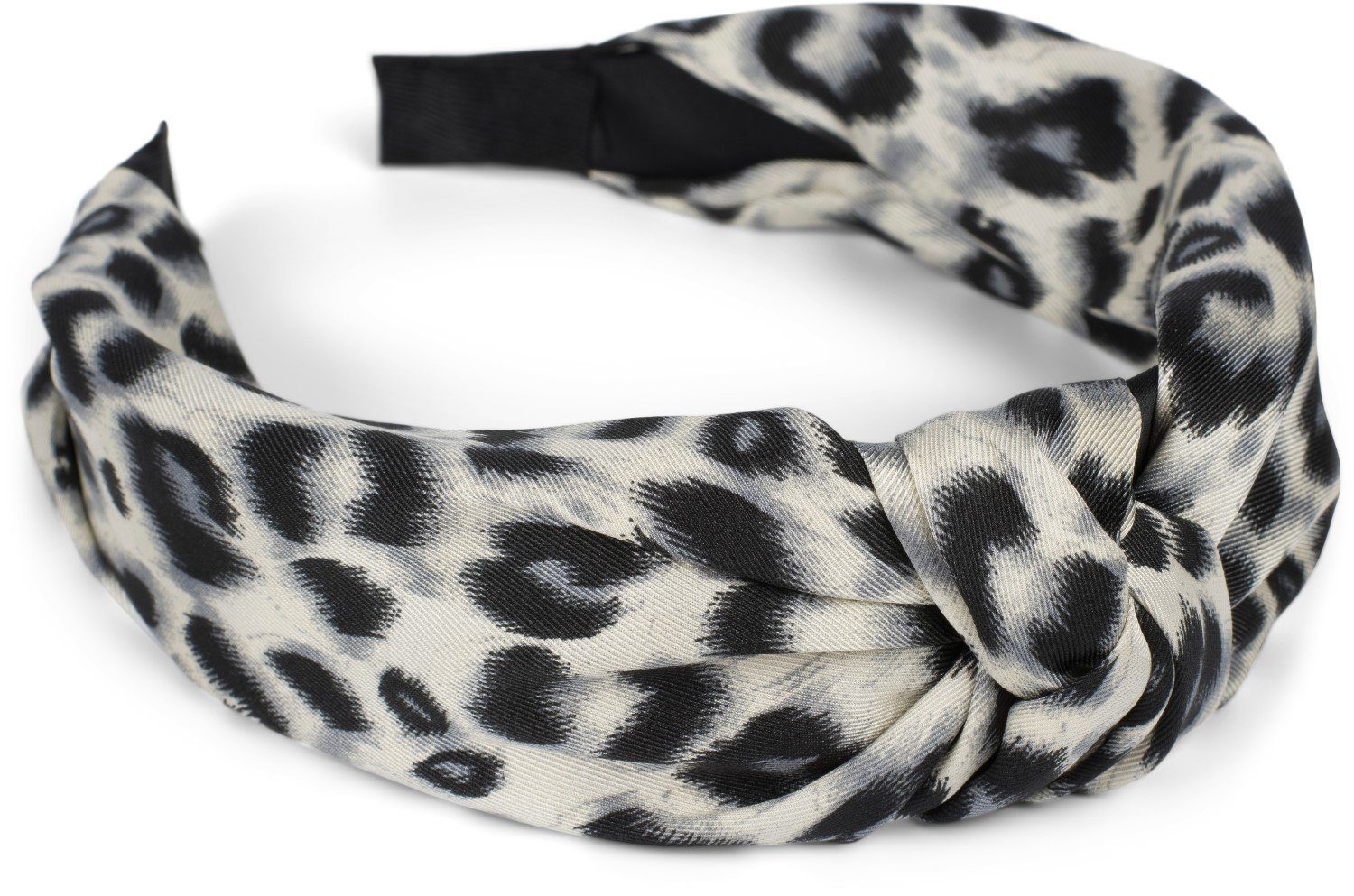 styleBREAKER Haarband, 1-tlg., Haarreif mit Leoparden Muster Weiß-Grau-Schwarz