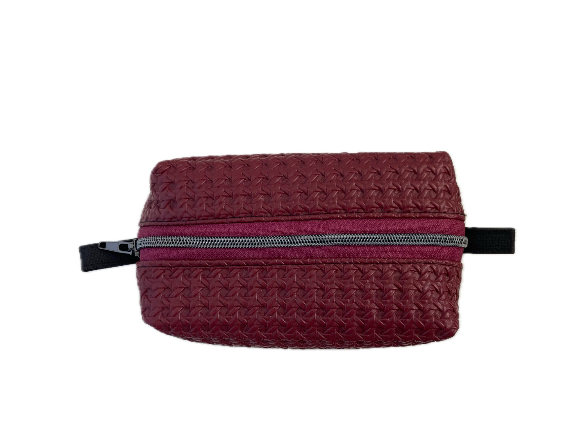 Ammerkind Kosmetiktasche Kosmetiktasche (Boxie Bag) aus optisch geflochtenem Kunstleder, Handarbeit aus Deutschland
