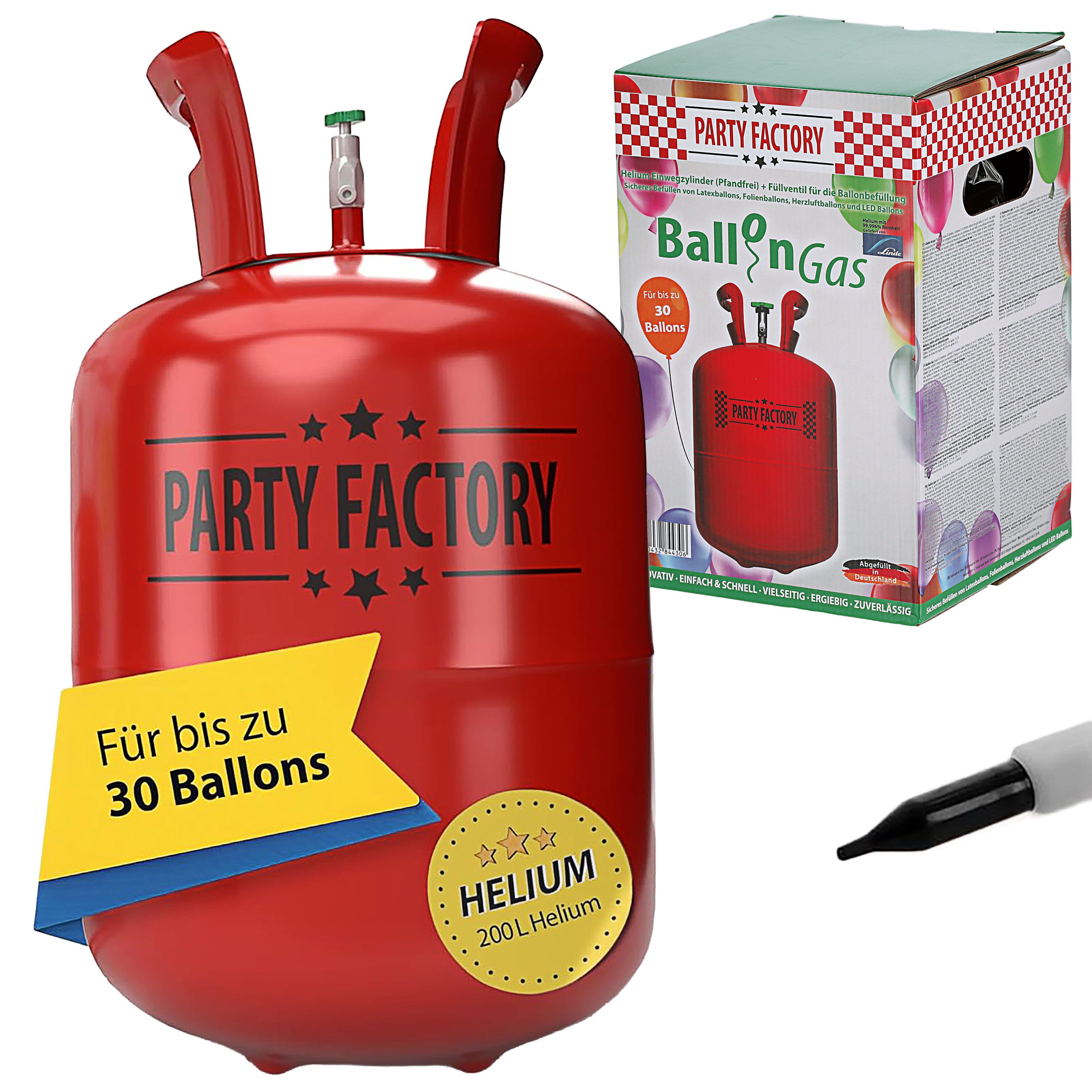 CEPEWA Helium Helium Ballongas für ca. 30 Ballons Luftballons