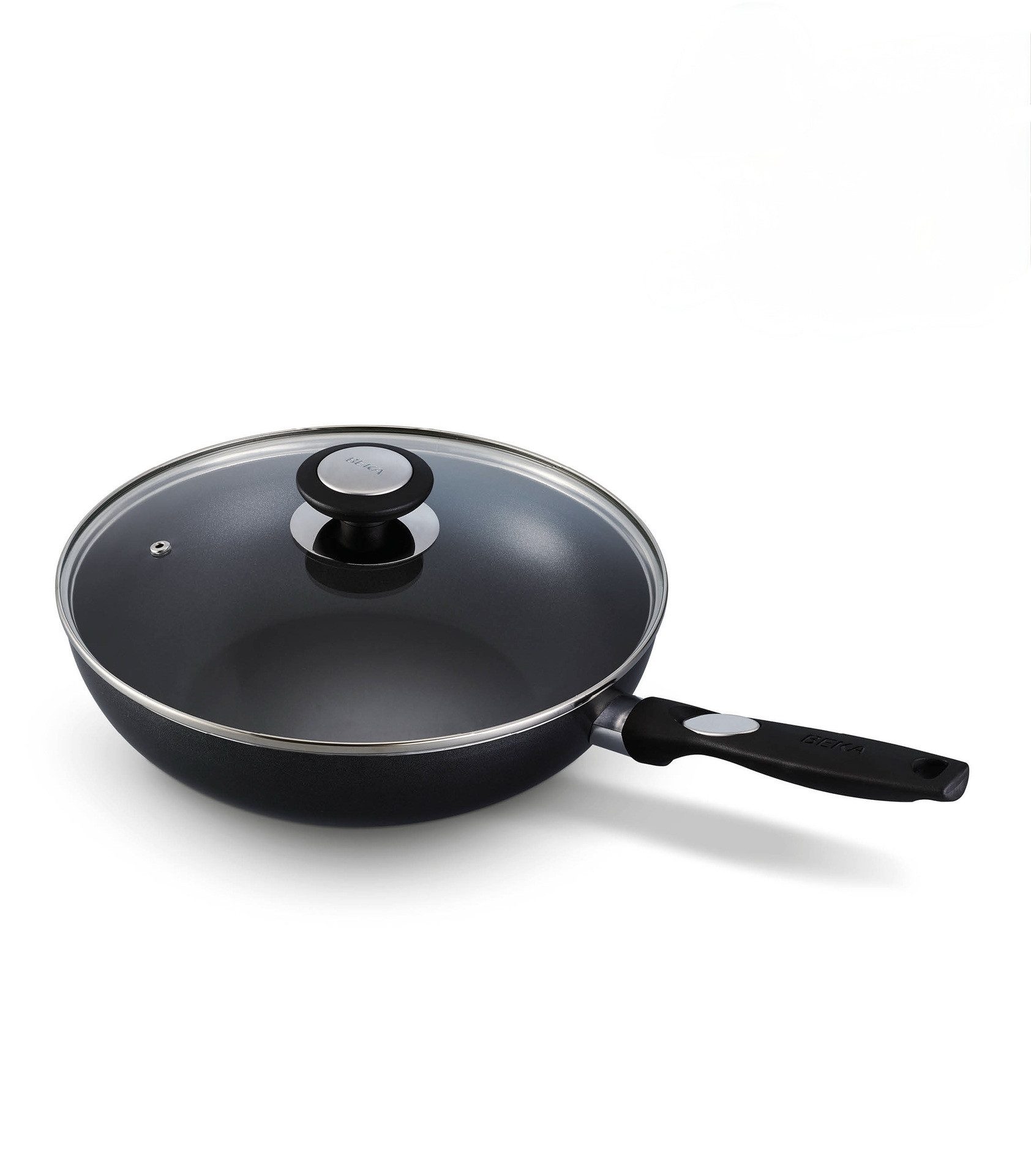 Beka Wok BEKA PRO INDUC R Wokpfanne mit Glasdeckel 28cm