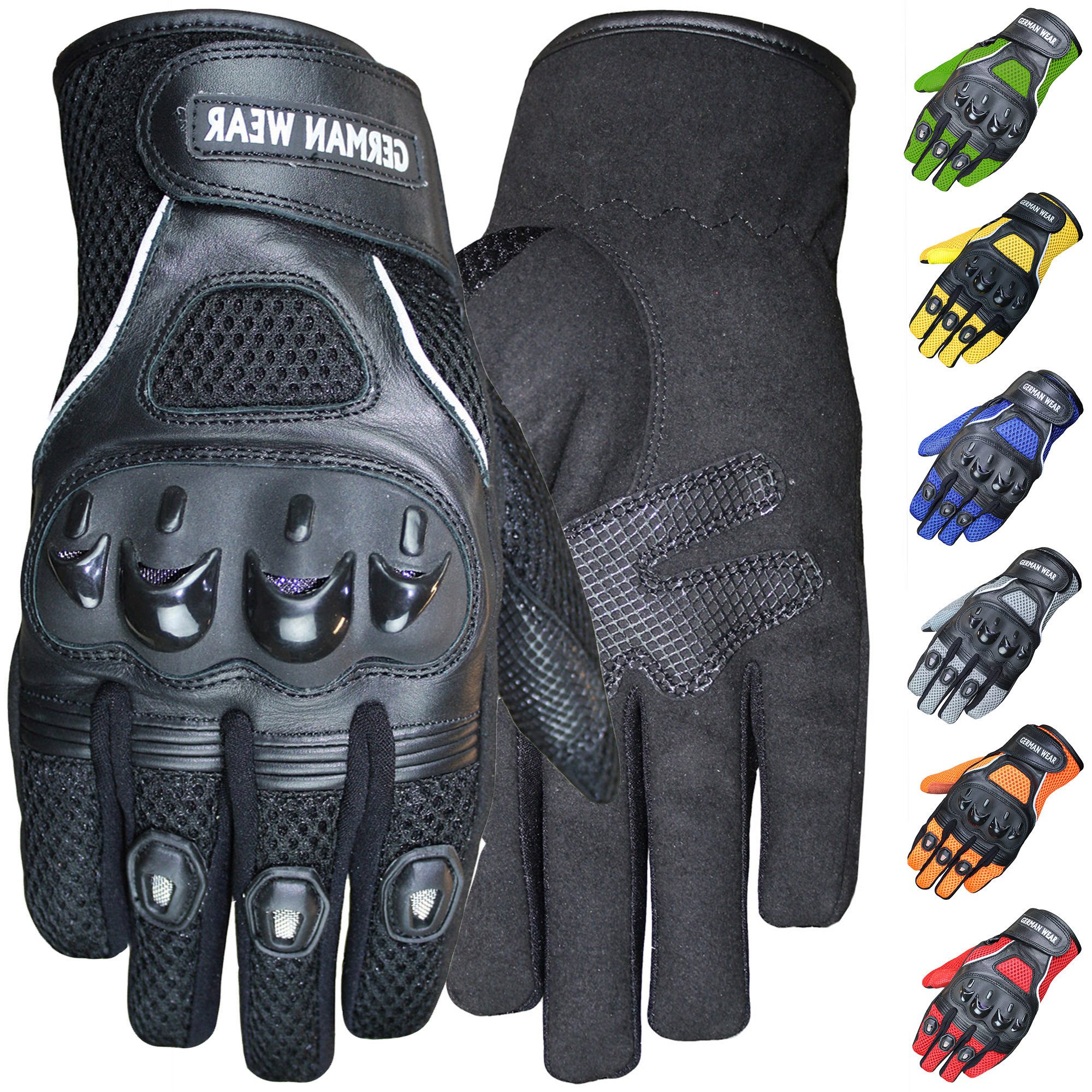 German Wear Motorradhandschuhe GW400G-M9 Motocross Biker Handschuhe Leder- günstig online kaufen