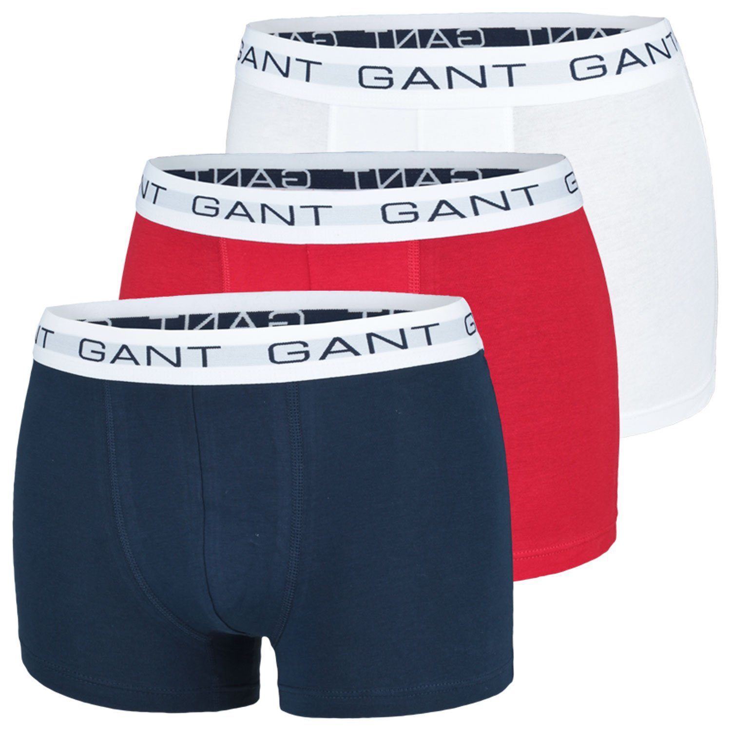 Gant Boxershorts (3-St) ohne Eingriff im 3er Pack navy. rot. weiß