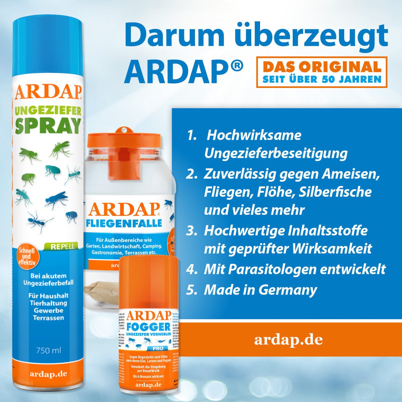 Ardap Insektenvernichter Ardap Repell Ungezieferspray 500 ml