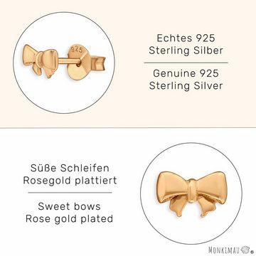 Monkimau Paar Ohrstecker Schleifen Kinder Ohrringe aus 925 Silber (Packung, Paar Ohrstecker)