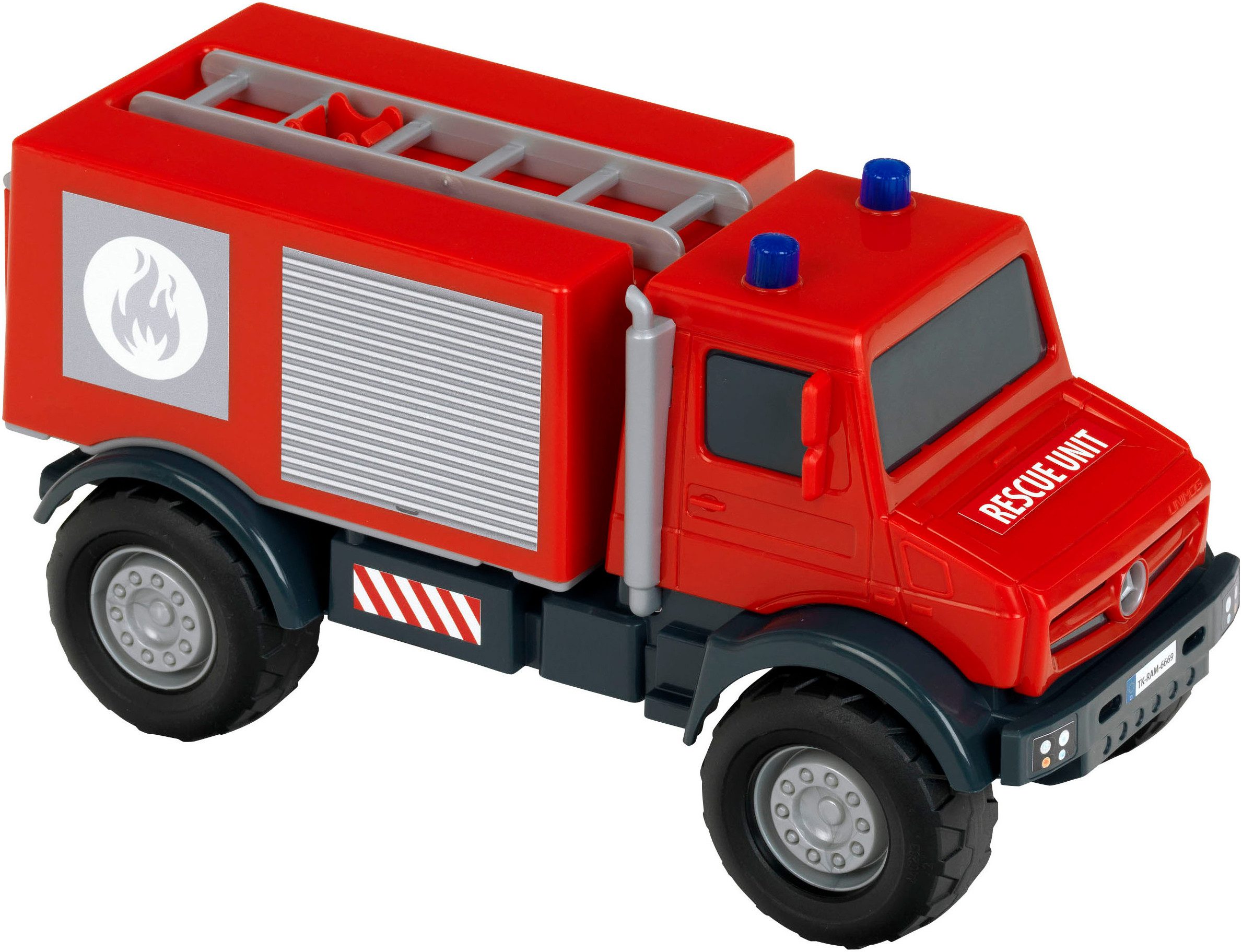 Klein Spielzeug-Feuerwehr Mercedes-Benz UNIMOG