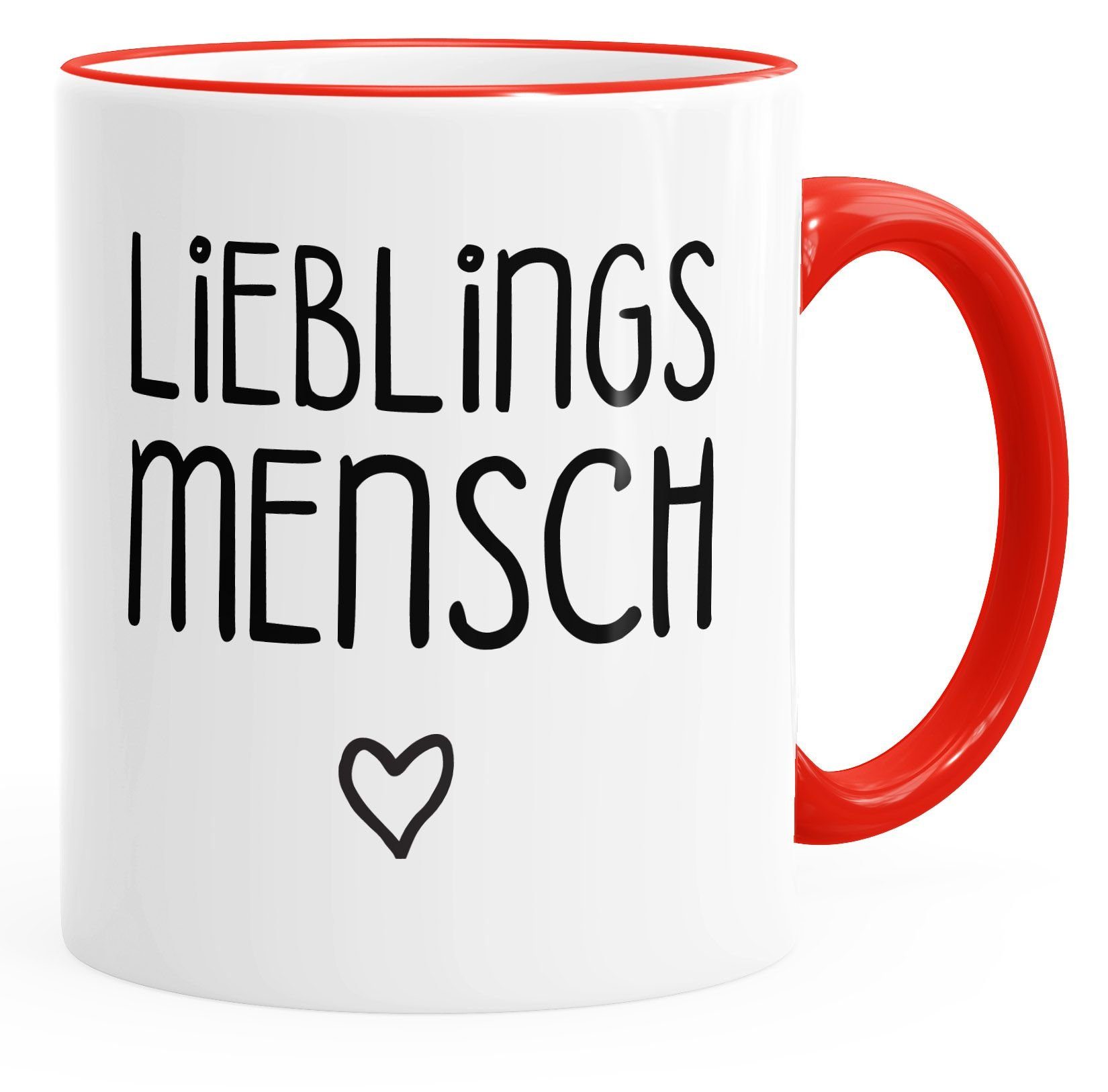 MoonWorks Freundin Kaffee-Tasse Liebe MoonWorks®, Lieblingsmensch Geschenk-Tasse Keramik Partner rot Tasse Freundschaft