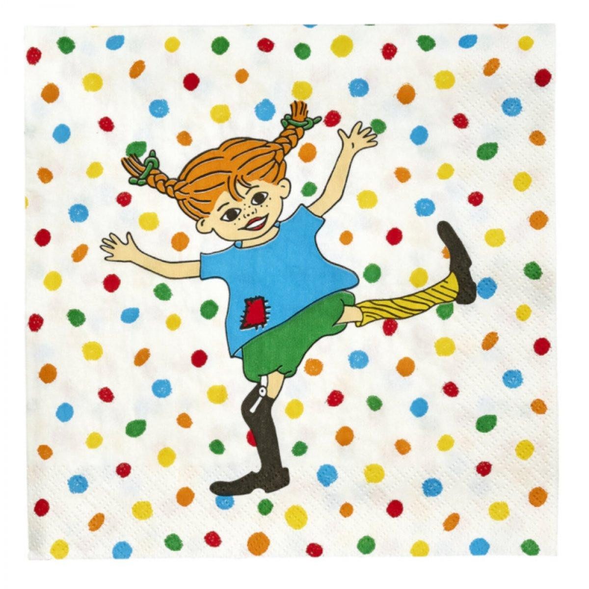 Muurla Kindergeschirr-Set Servietten Pippi Hoppsansa (33x33cm)