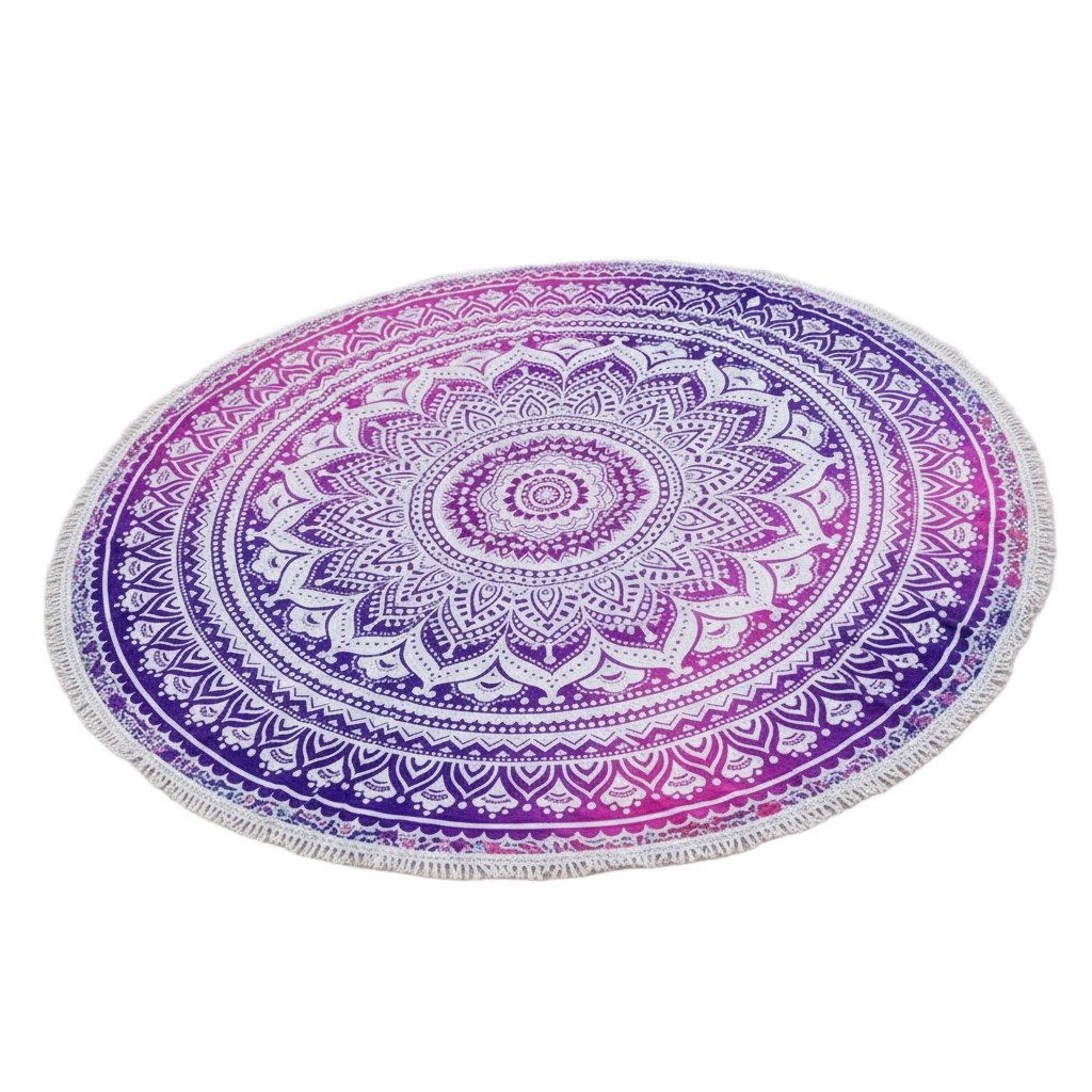 Guru-Shop Tagesdecke Rundes indisches Mandala Tuch, Boho Tagesdecke,..