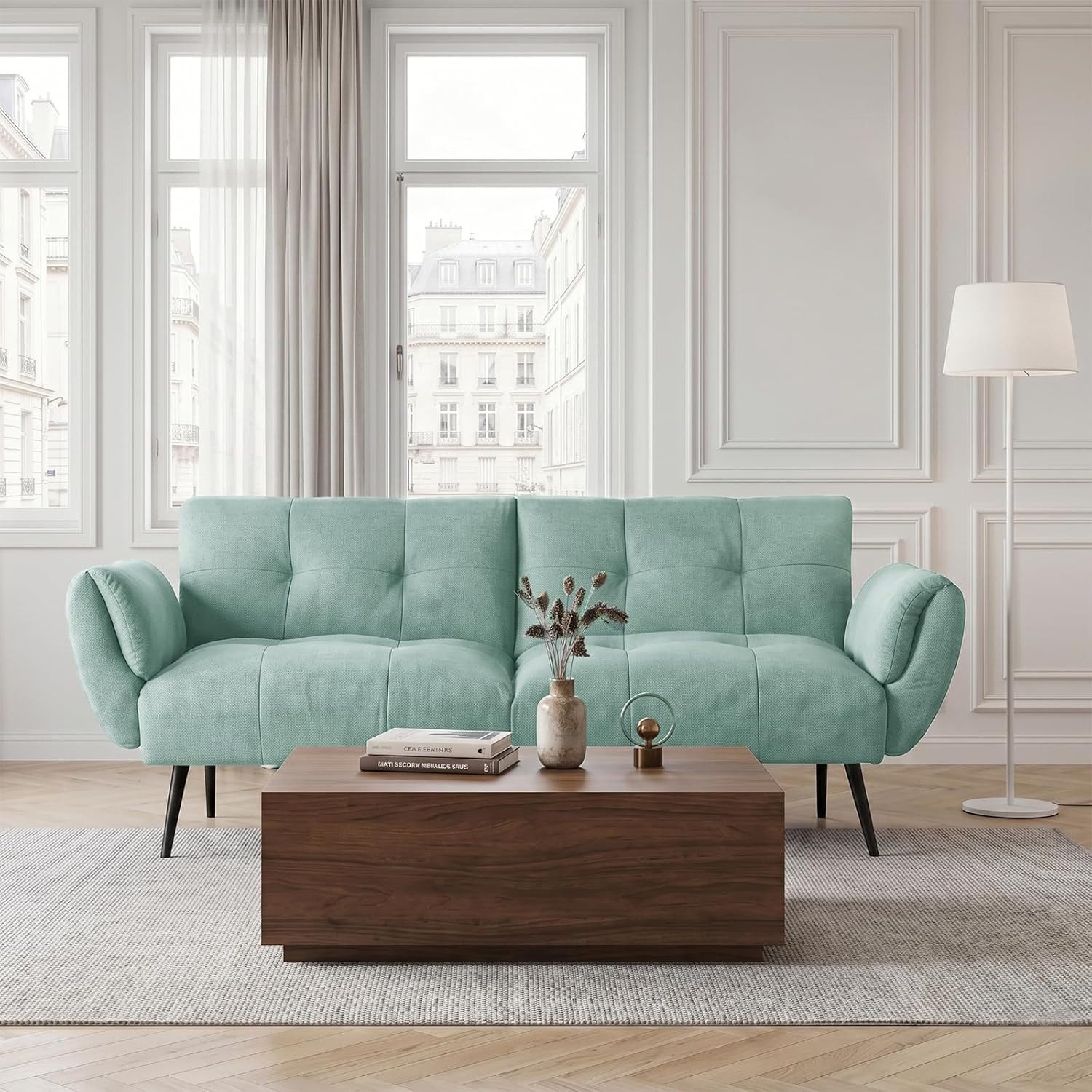 Jiexi 3-Sitzer Sofa Mit Schlaffunktion, Klappsofa Sofa 3 Sitzer, Geeignet Wohnzimmer