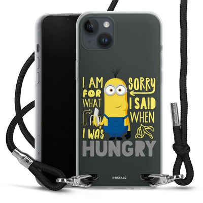 DeinDesign Handyhülle Minions Kevin Banane Minions Hungry, Apple iPhone 15 Plus Handykette Hülle mit Band Case zum Umhängen