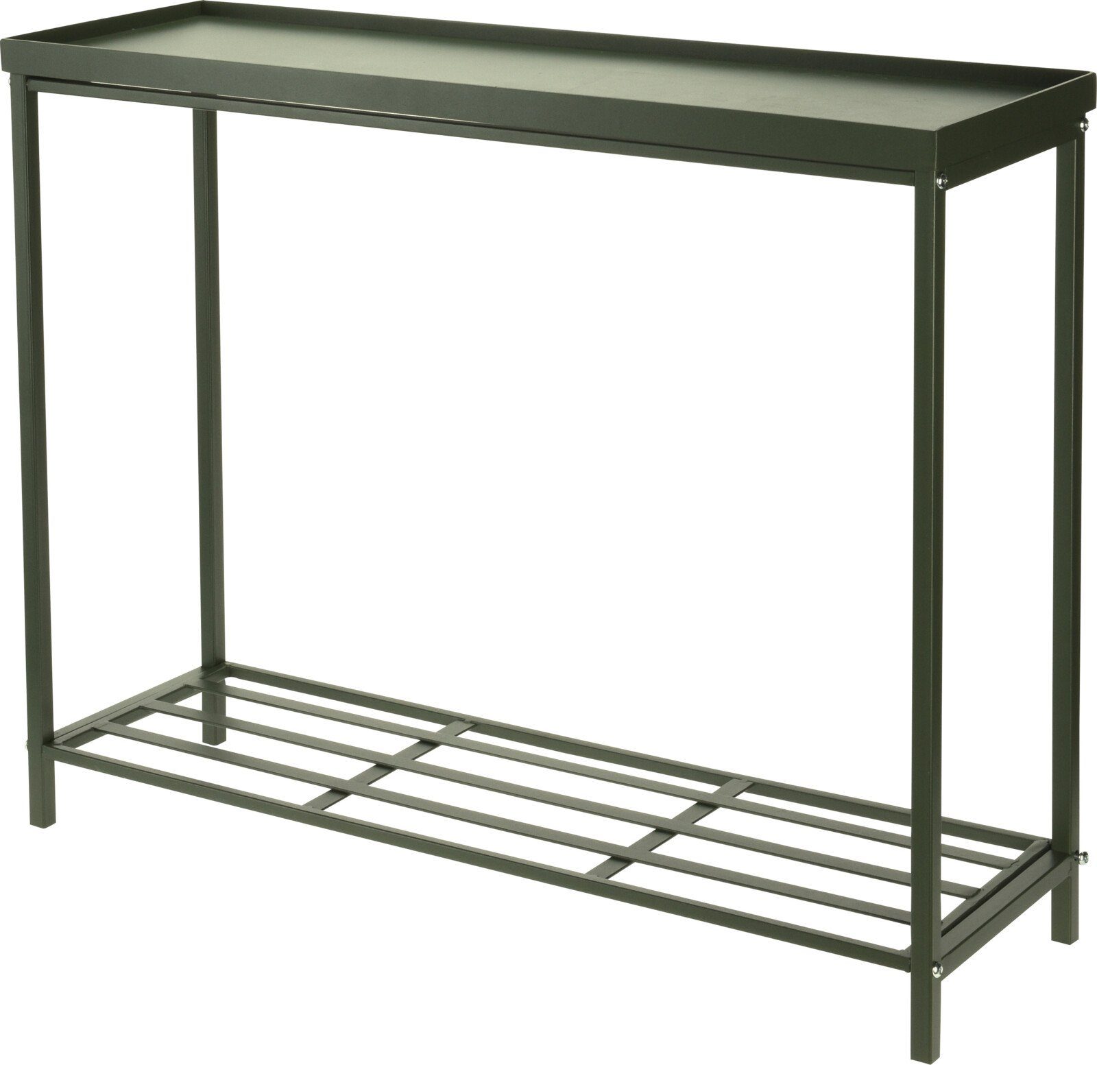 Koopman Pflanztisch Blumenregal Pflanzenregal Ablage Tisch 75x23x60 cm Grün günstig online kaufen