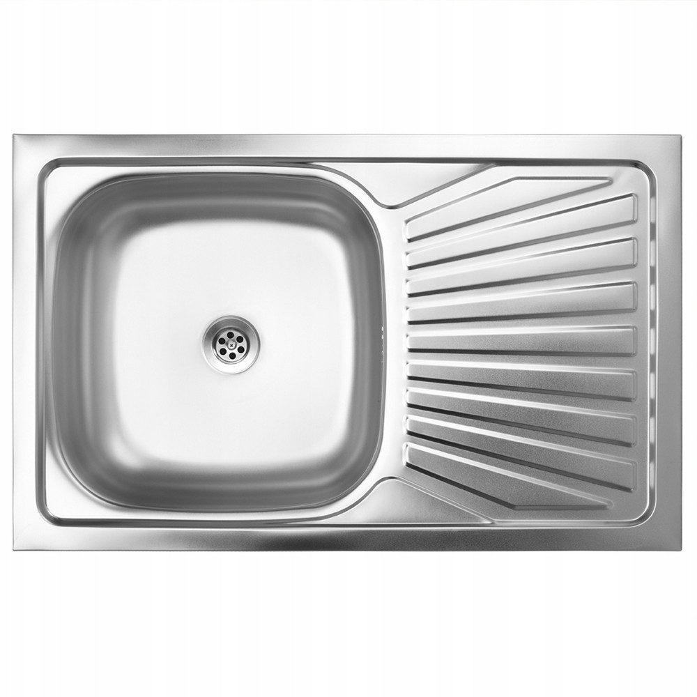 STAMAR Spülenschrank Küchenschrank 80cm Goldene Eiche Spüle Wandarmatur Chrom Siphon Set Standschrank 49cm Tiefe Edelstahl Spülbecken Geschirrspüler Komplett – Bild 5 von 5