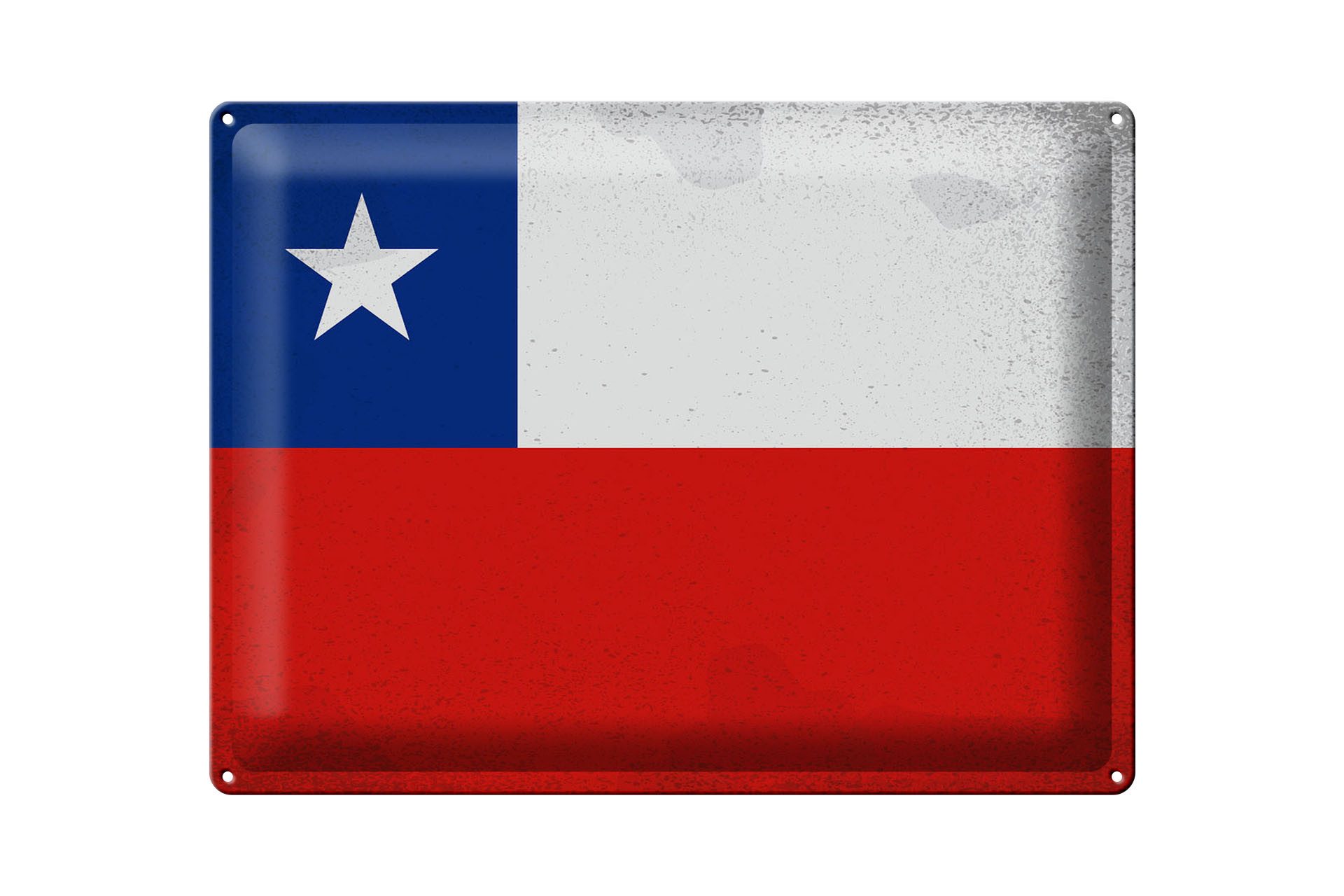 Metallschild Flagge Chile 40x30cm Flag of Chile Vintage