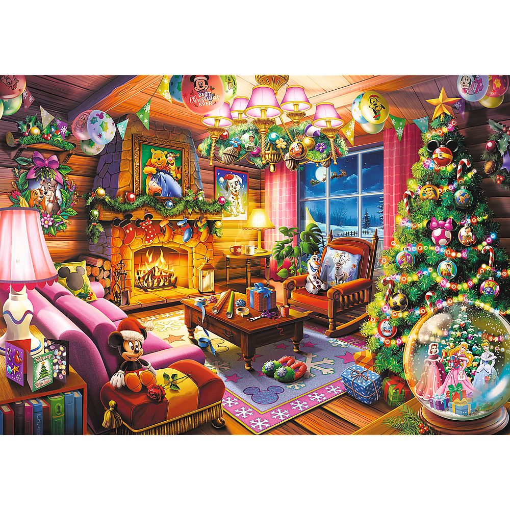 Trefl Puzzle Trefl, Disney Festliches Häuschen, 1000 Teile Premium Plus Puzzle, 1000 Puzzleteile