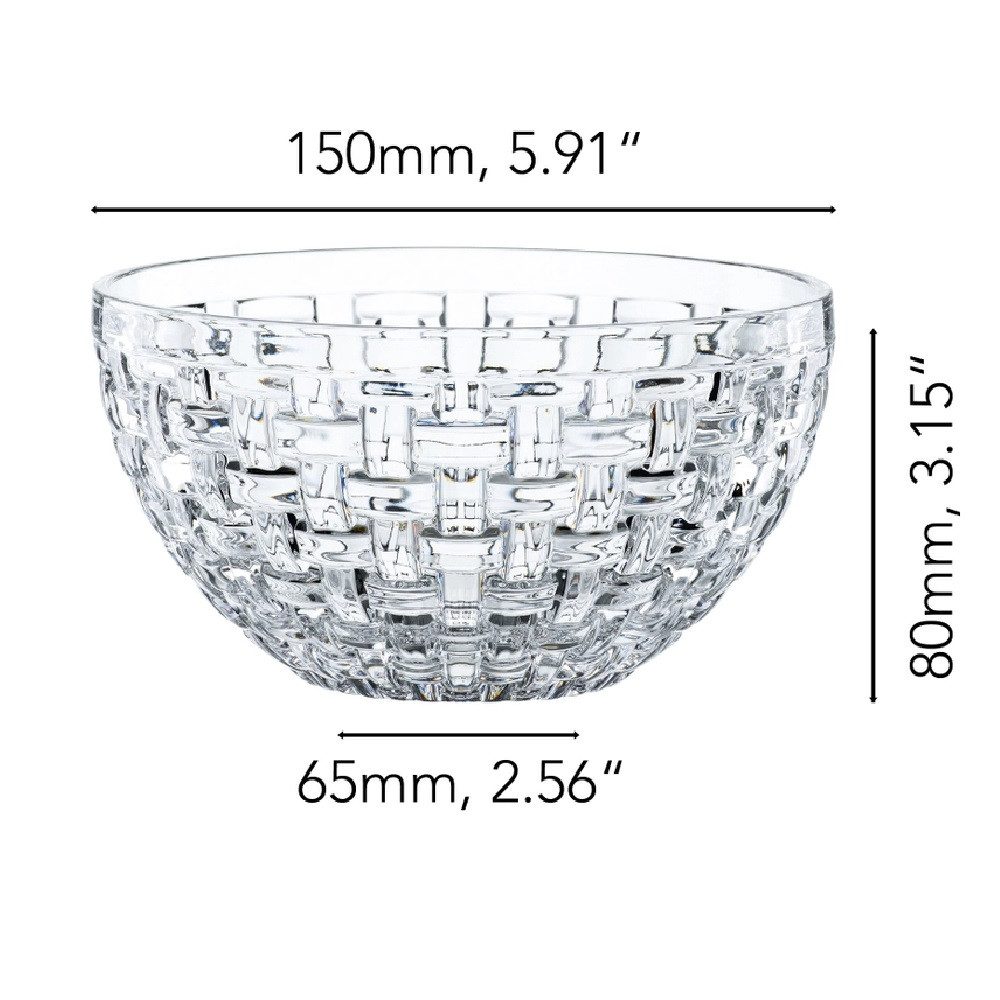 Nachtmann Schale Nachtmann Bossa Nova Schale rund 15 cm 2er Set, Kristallglas, (Set)