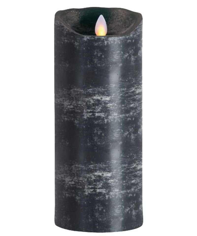 SOMPEX LED-Kerze 4er Set Sompex Flame LED Echtwachskerze anthrazit mit Fernbedienung (Kerze), integrierter Timer, Echtwachs, täuschend echtes Kerzenlicht
