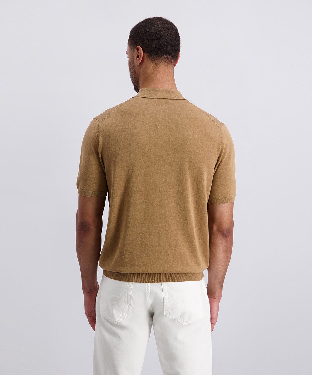 Pierre Cardin Poloshirt Strick Polo kurzarm mit Rippbündchen