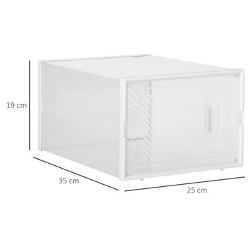 HOMCOM Kommode Modulares Regalsystem, Steckregal, Transparent (Set, 1 St., Schuheschrank), Schuhbox mit 8 Fächern, Steckregal, 25 cm x 35 cm x 19 cm, Transparent