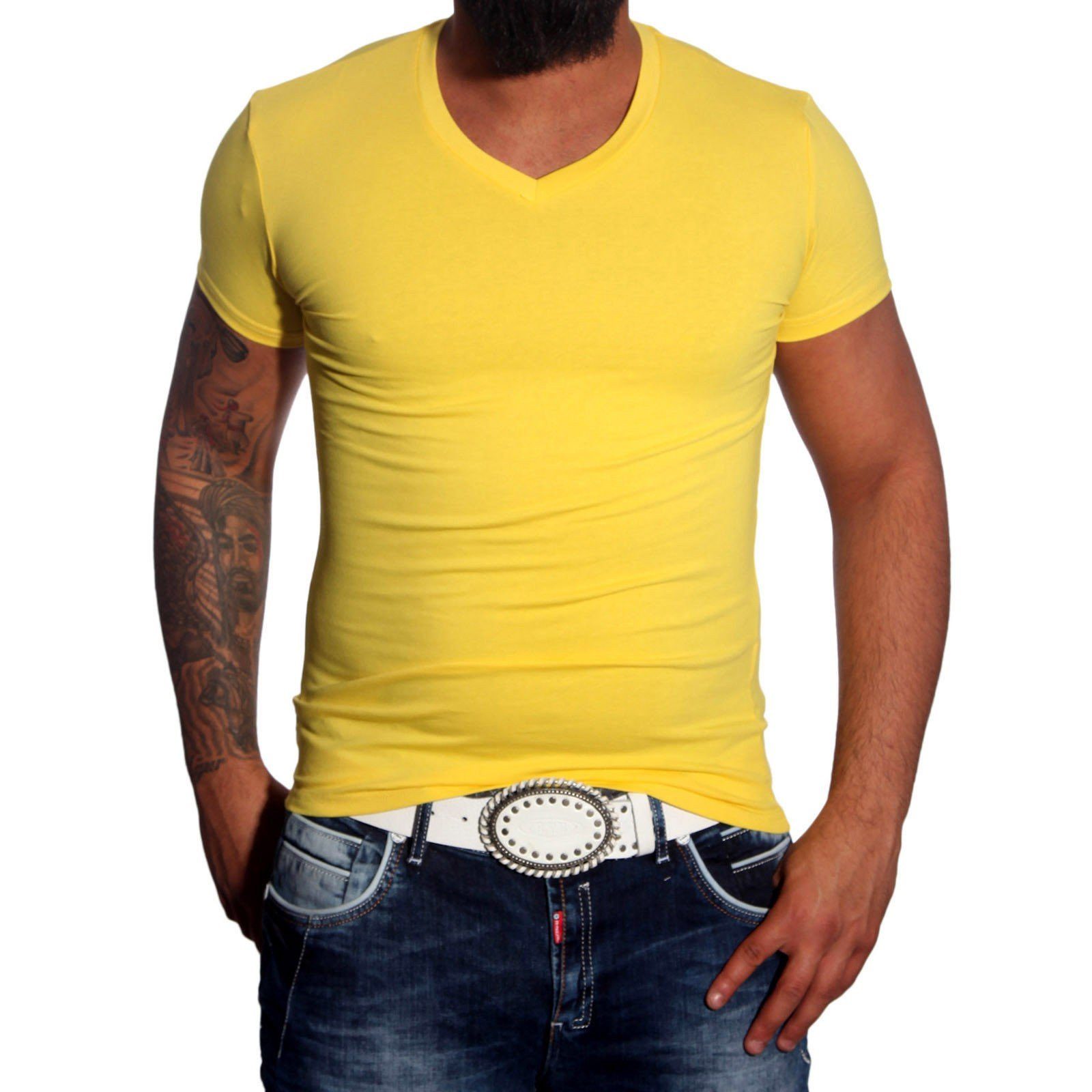 Baxboy T-Shirt Baxboy tiefer V-Ausschnitt Uni günstig online kaufen