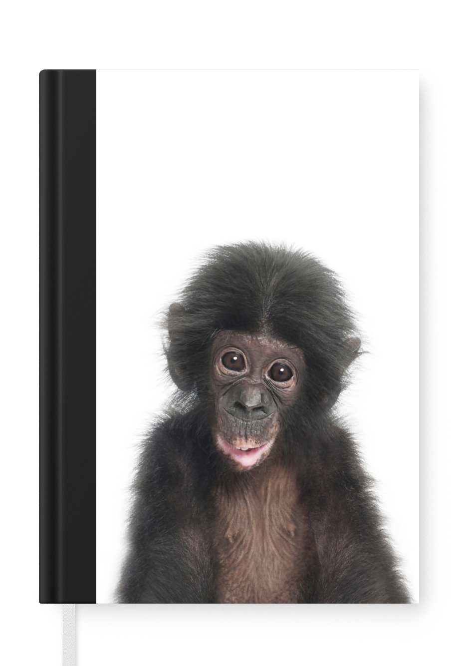 MuchoWow Notizbuch Affe - Tiere - Natur - Schimpanse, Journal, Merkzettel, Tagebuch, Notizheft, A5, 98 Seiten, Haushaltsbuch