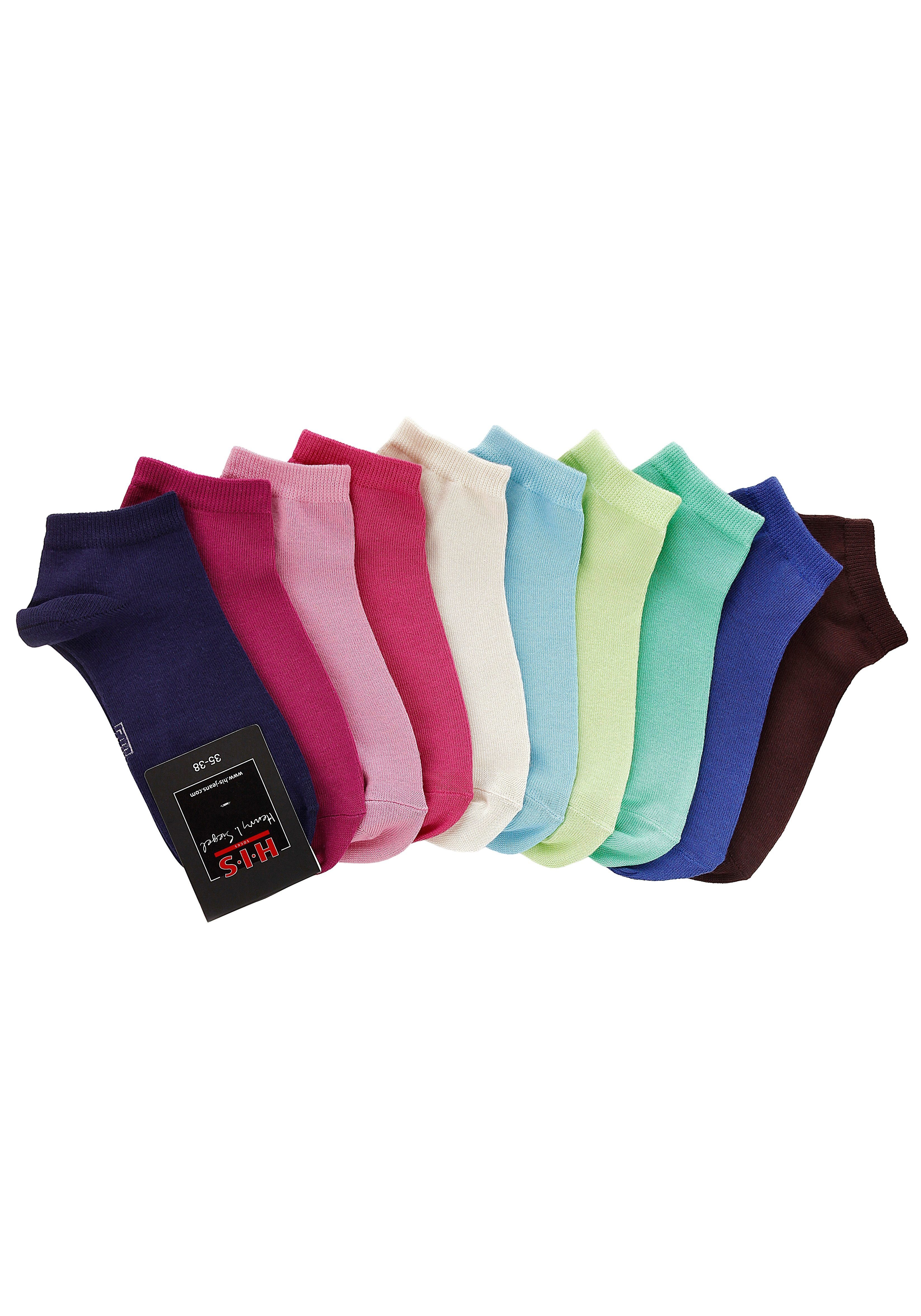 H.I.S Kurzsocken (Packung, 10-Paar) mit verstärkter Ferse und Spitze
