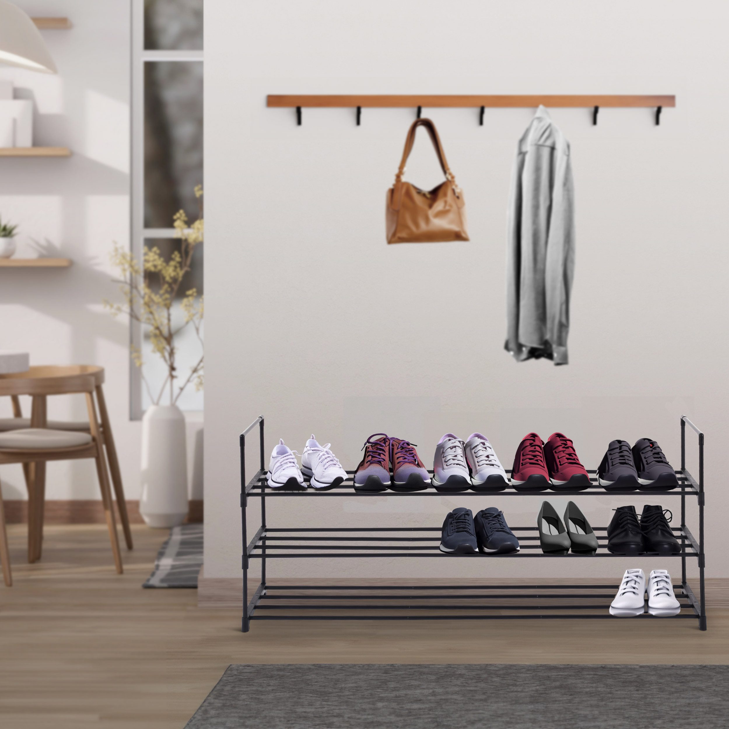 Raburg Schuhregal Schuhständer, Metall, praktischer Schuh-Organizer, Schwar günstig online kaufen
