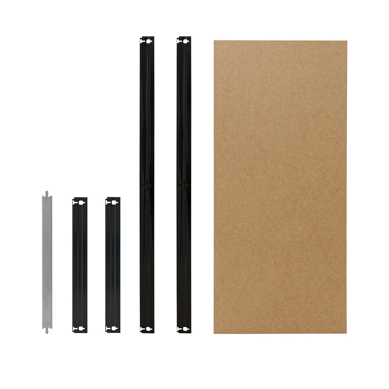 shelfplaza Komplettes für BLACK, in 40x23 für zusätzliche Steckregale HDF-Fachboden, schwarz, Fachböden Schwerlastregal cm Fachboden-Set Schwerlastregale