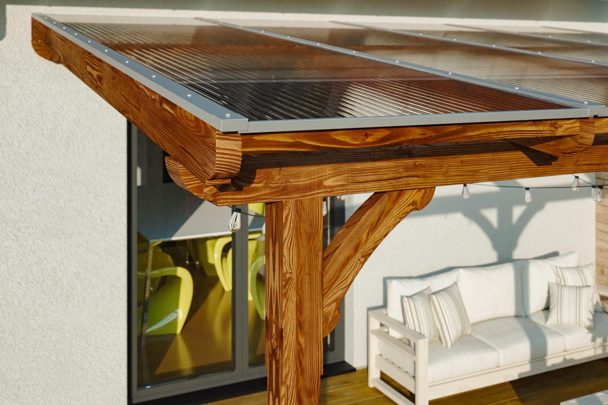 Skanholz Terrassendach Rimini, BxT: 648x250 cm, Bedachung Doppelstegplatten, Douglasie
