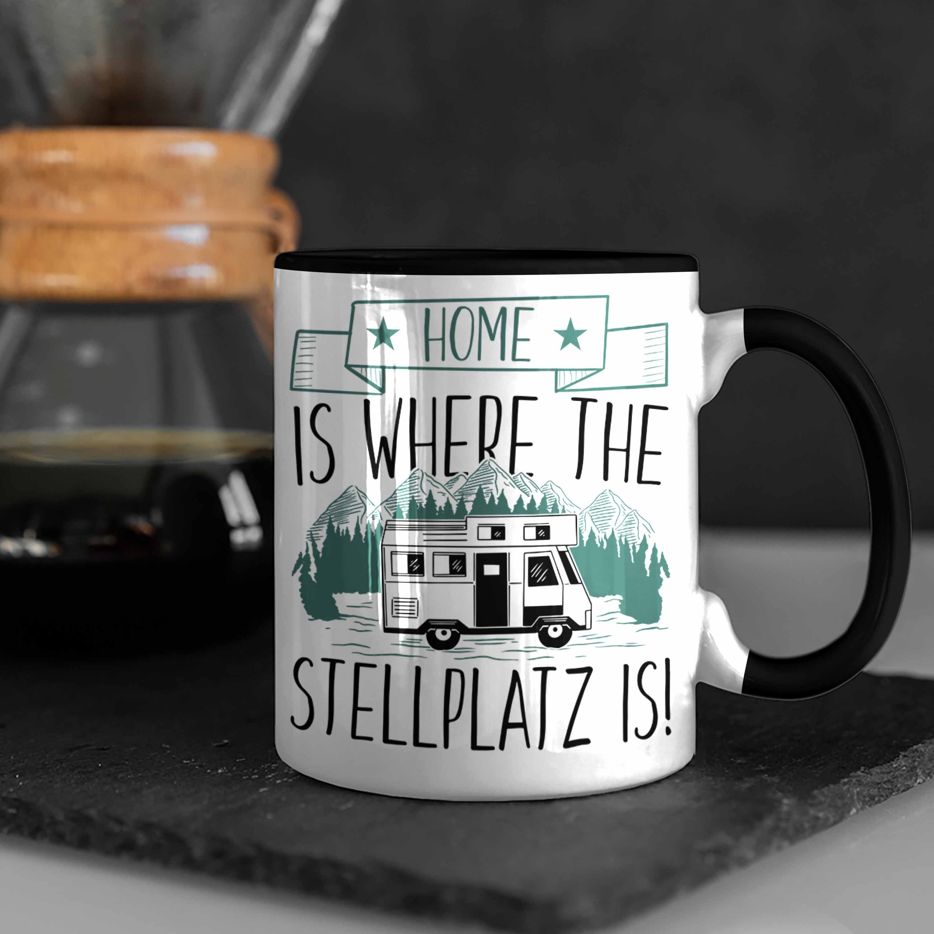 Home Wohnmobil Wohnmobilfahrer Stellplatz Tasse Camper Geschenk Geschenkidee Is Trendation Schwarz - Where The Trendation Lustig Tasse Is