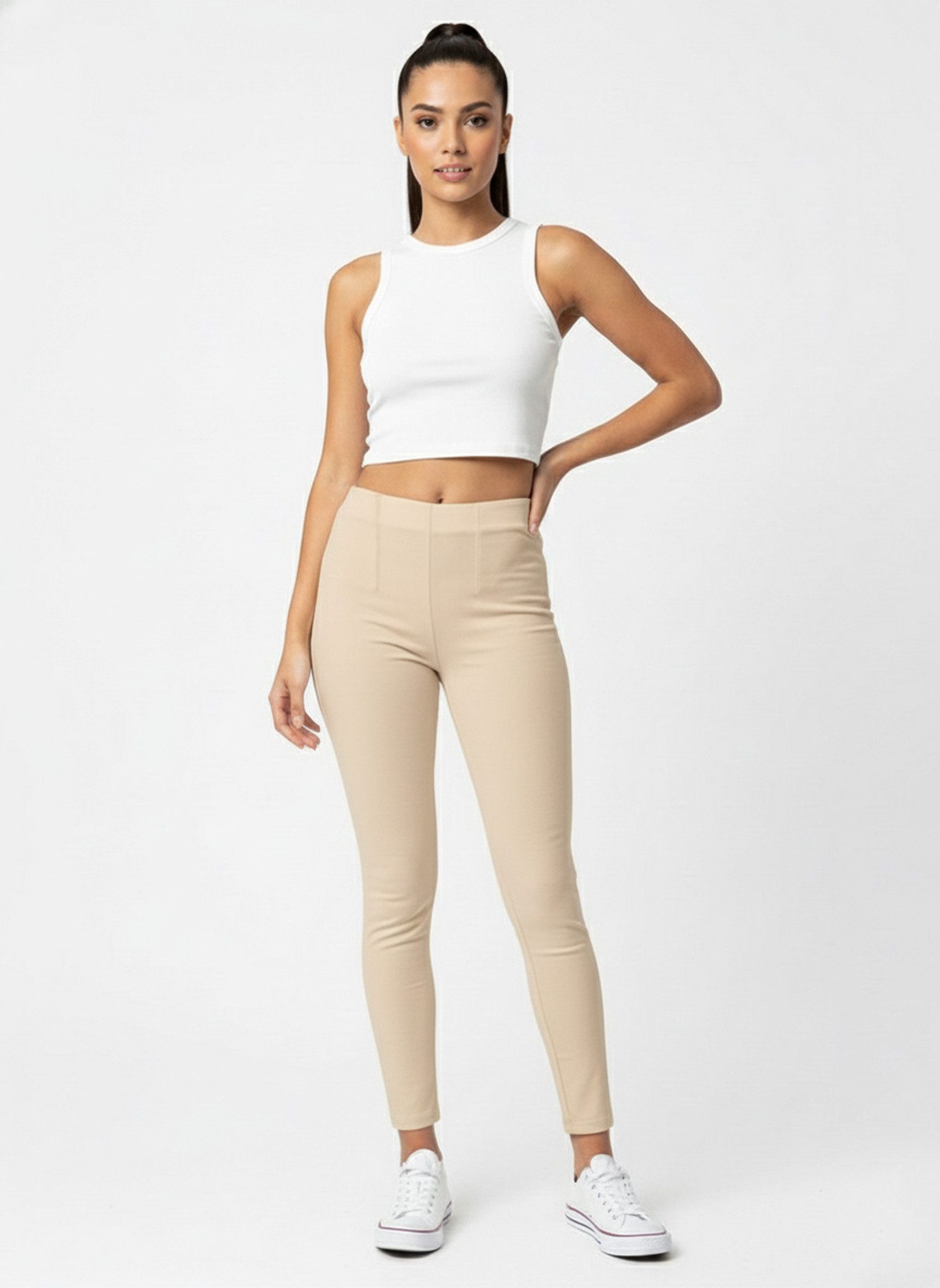 Kendindza Collection Stretch-Hose Skinny Damen Jegging Stretch Stoffhose Hi günstig online kaufen
