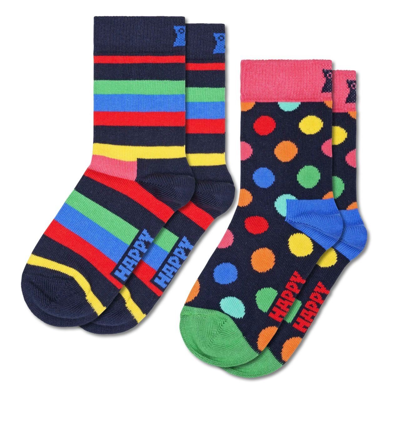 Happy Socks Freizeitsocken 2-Pack Kids Stripe Socken