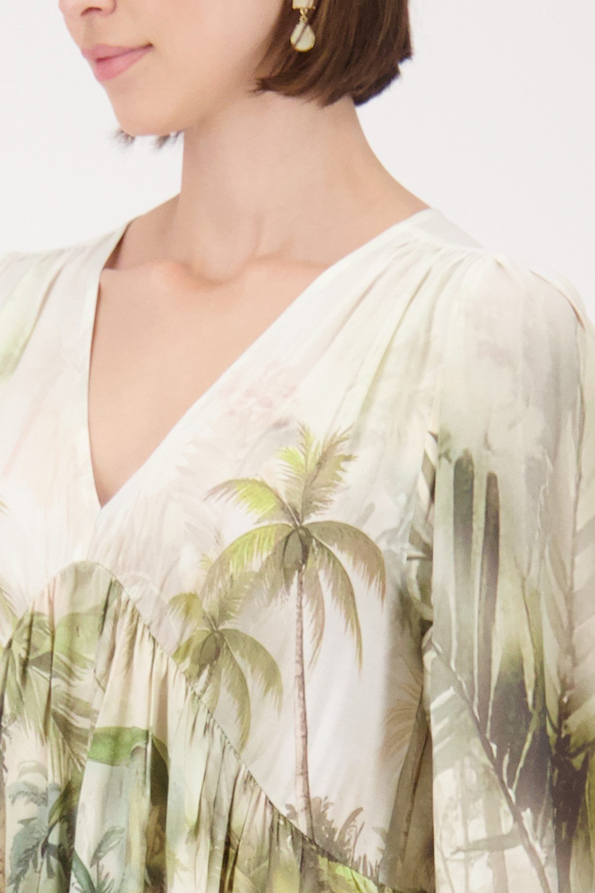 Monari Maxikleid Kleid Tropical Allover Regular fit mit tropischem Print