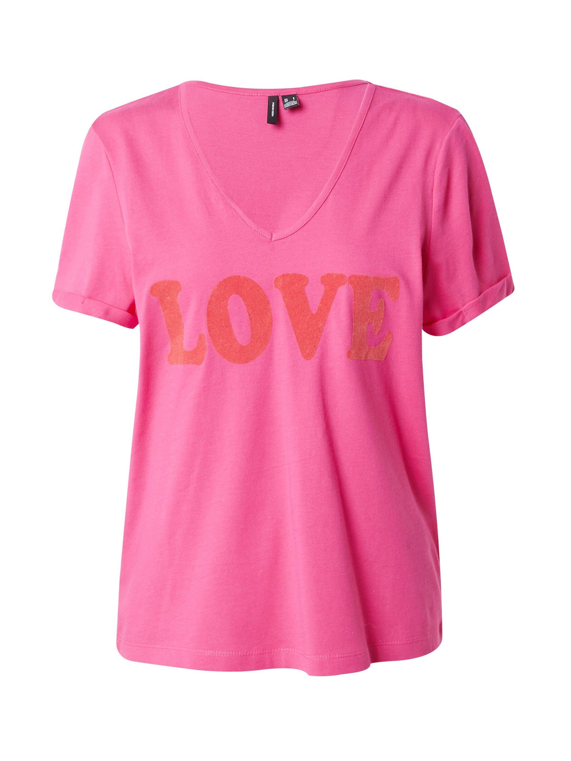 T-Shirt Abgesteppter Moda Details, (1-tlg) Saum/Kante Vero CHRISTEL Plain/ohne