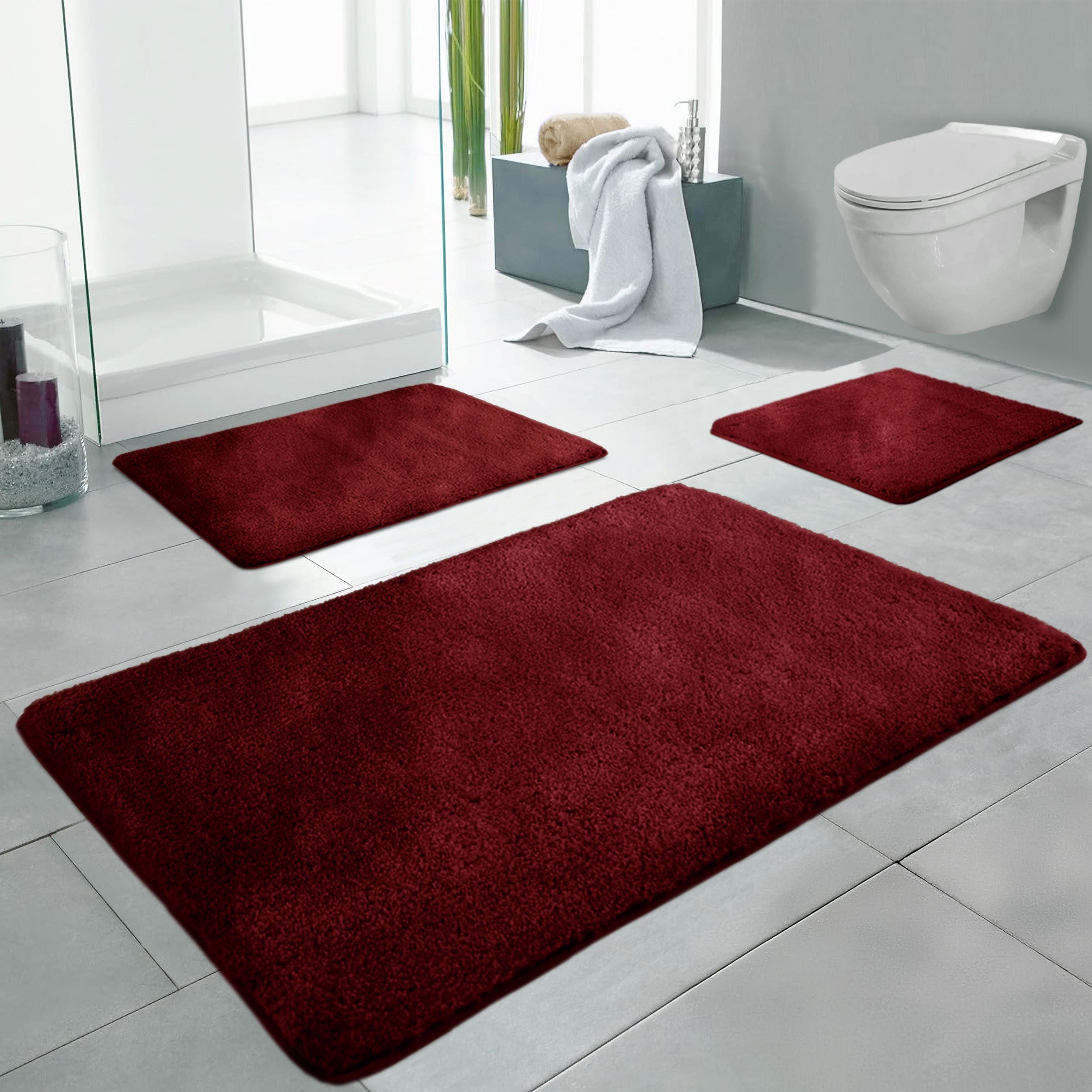 LindenBerg Badematte Badvorleger mit Mikrofaser - Badezimmer Teppich, Höhe günstig online kaufen