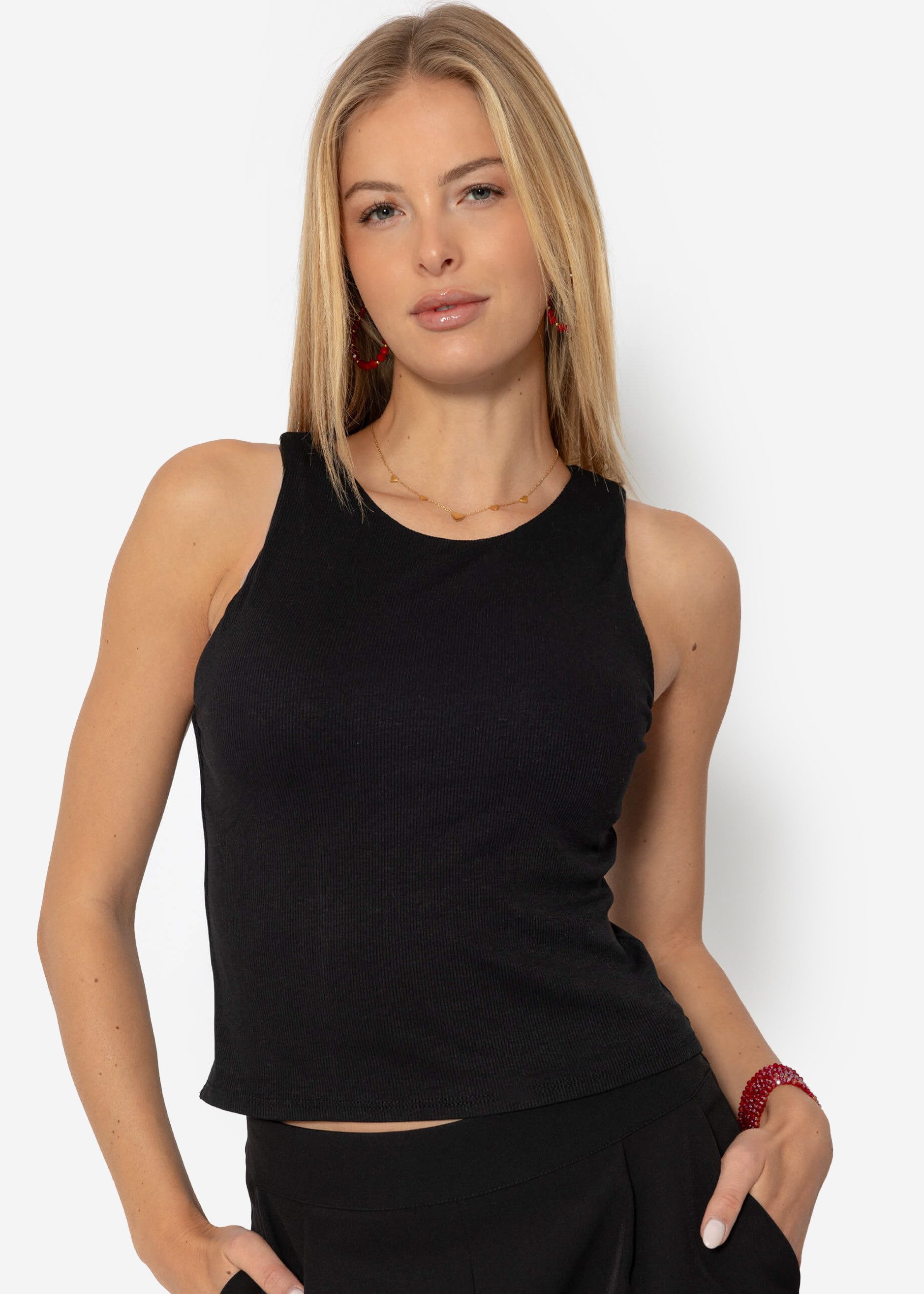 SASSYCLASSY T-Shirt Klassisches fein geripptes Top günstig online kaufen