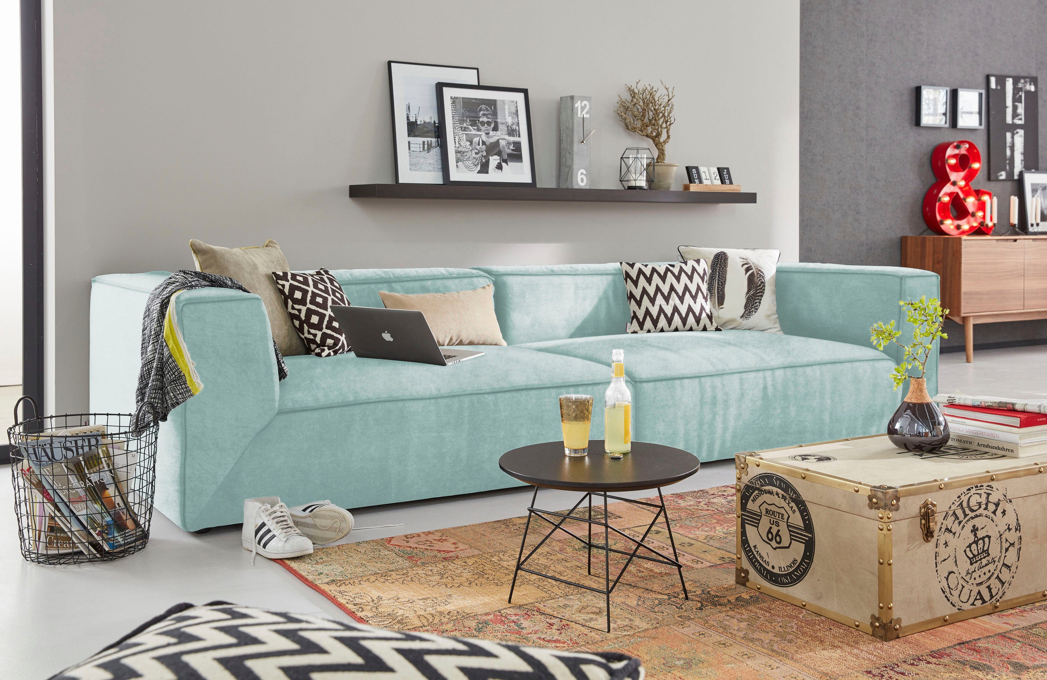 TOM TAILOR HOME Big-Sofa BIG wahlweise Breiten, Tiefe 129 2 mit CUBE, cm Sitztiefenverstellung, in