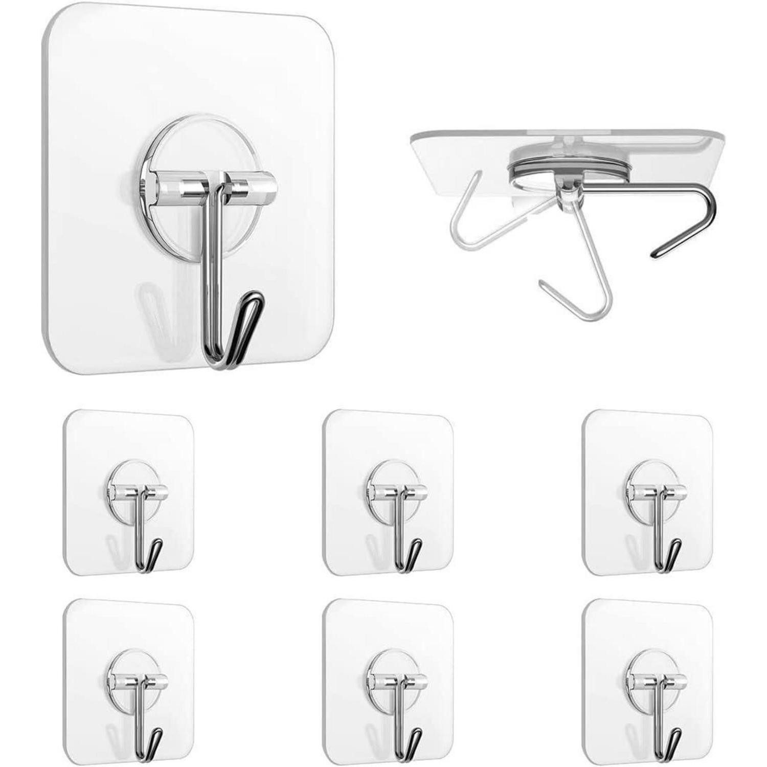 LuxusKollektion Klebehaken Klebehaken Transparent Wasserfest Wiederverwendbar 6er Pack