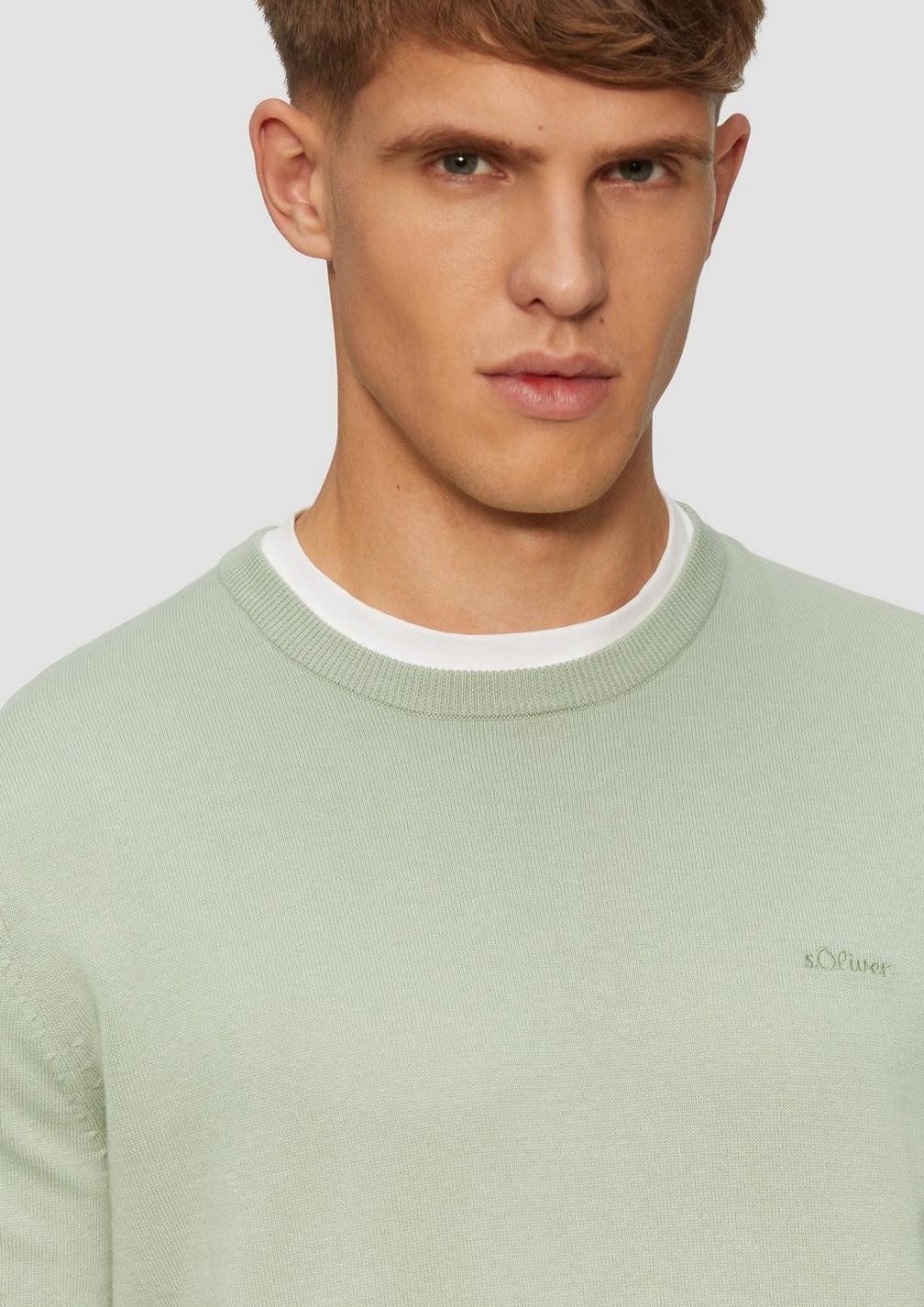 s.Oliver Rundhalspullover Casual (1-tlg) Rundhals. langarm, Logo-Stickerei günstig online kaufen