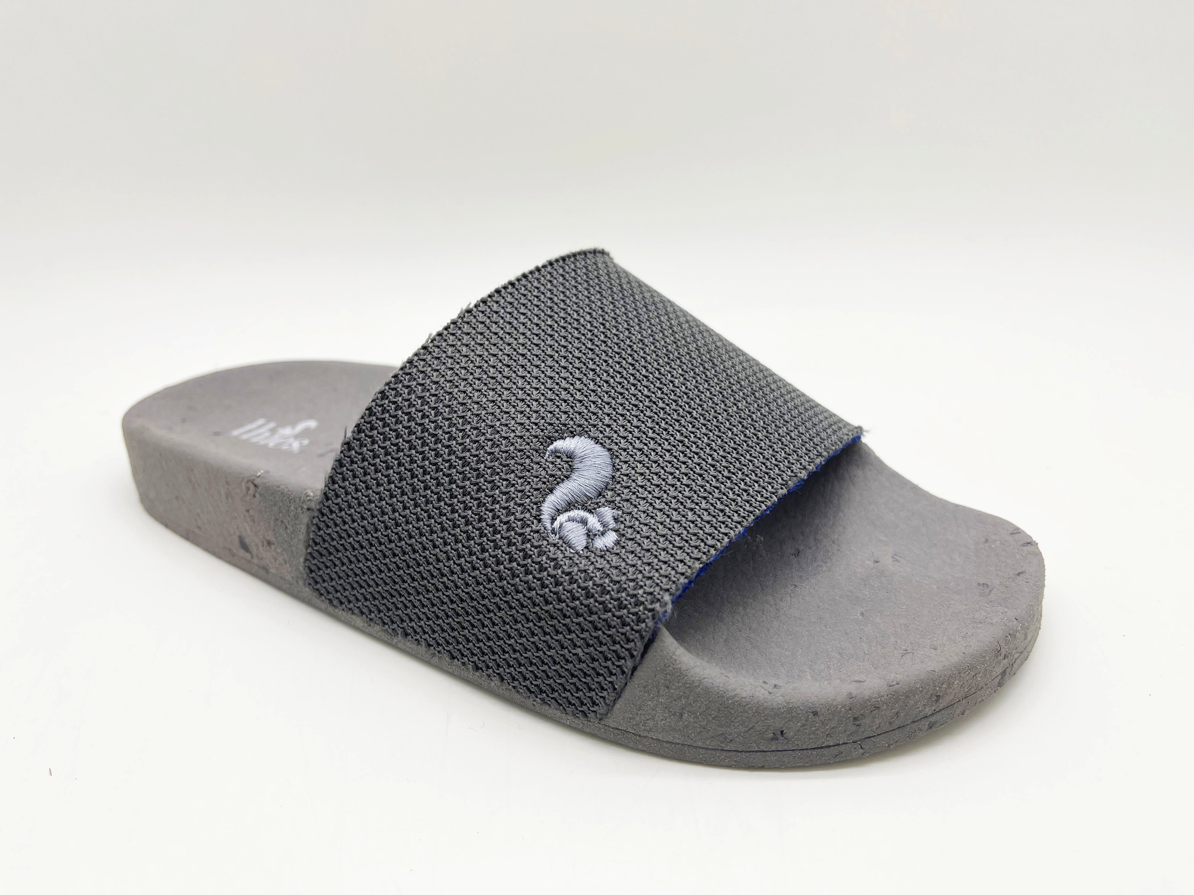 thies 1856 Eco Beach Sandale Blue Grey Dark Vegan Slide