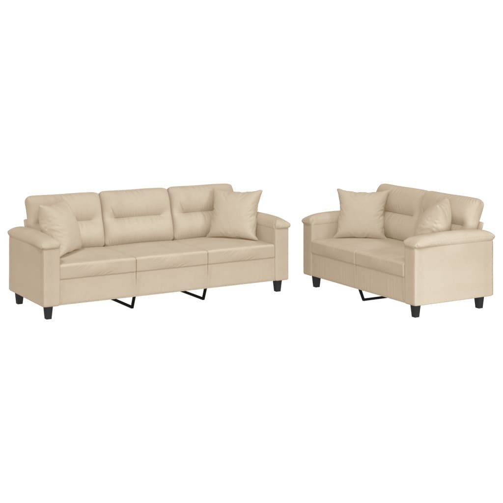vidaXL Sofa 2-tlg. Sofagarnitur mit Kissen günstig online kaufen