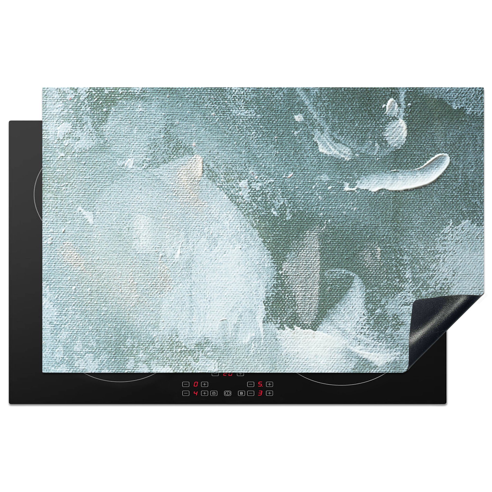 MuchoWow Herdblende-/Abdeckplatte Acrylfarbe - Abstrakt - Design, Vinyl, (1 tlg), 81x52 cm, Induktionskochfeld Schutz für die küche, Ceranfeldabdeckung