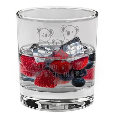 Mr. & Mrs. Panda Glas Koala Familie - Transparent - Geschenk, Ginglas, Gin Glas mit Gravur, Premium Glas, Magisches Design