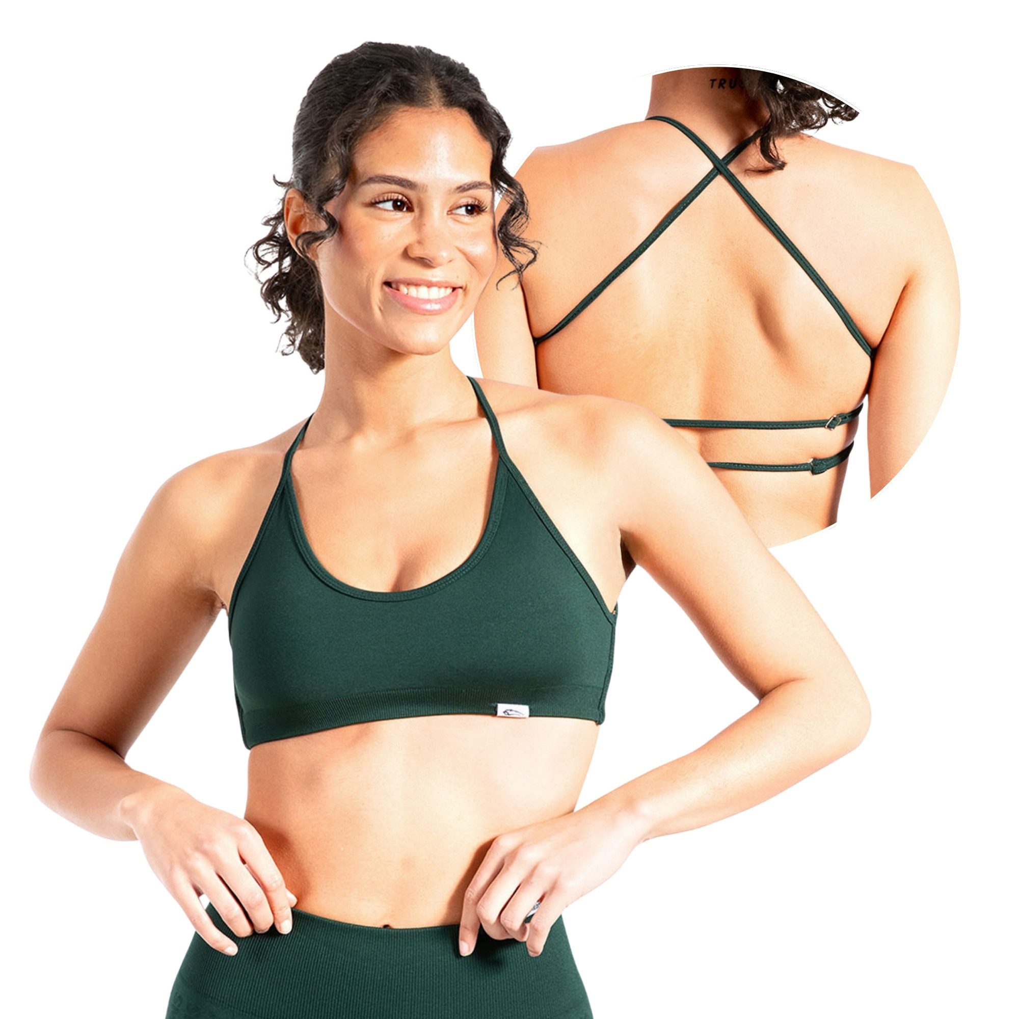 Smilodox Sport-BH Sena, Shaped Fit Top, offener Rücken, überkreuzte Träger Push Up BH, atmungsaktives Material, leichtes Training Freizeit