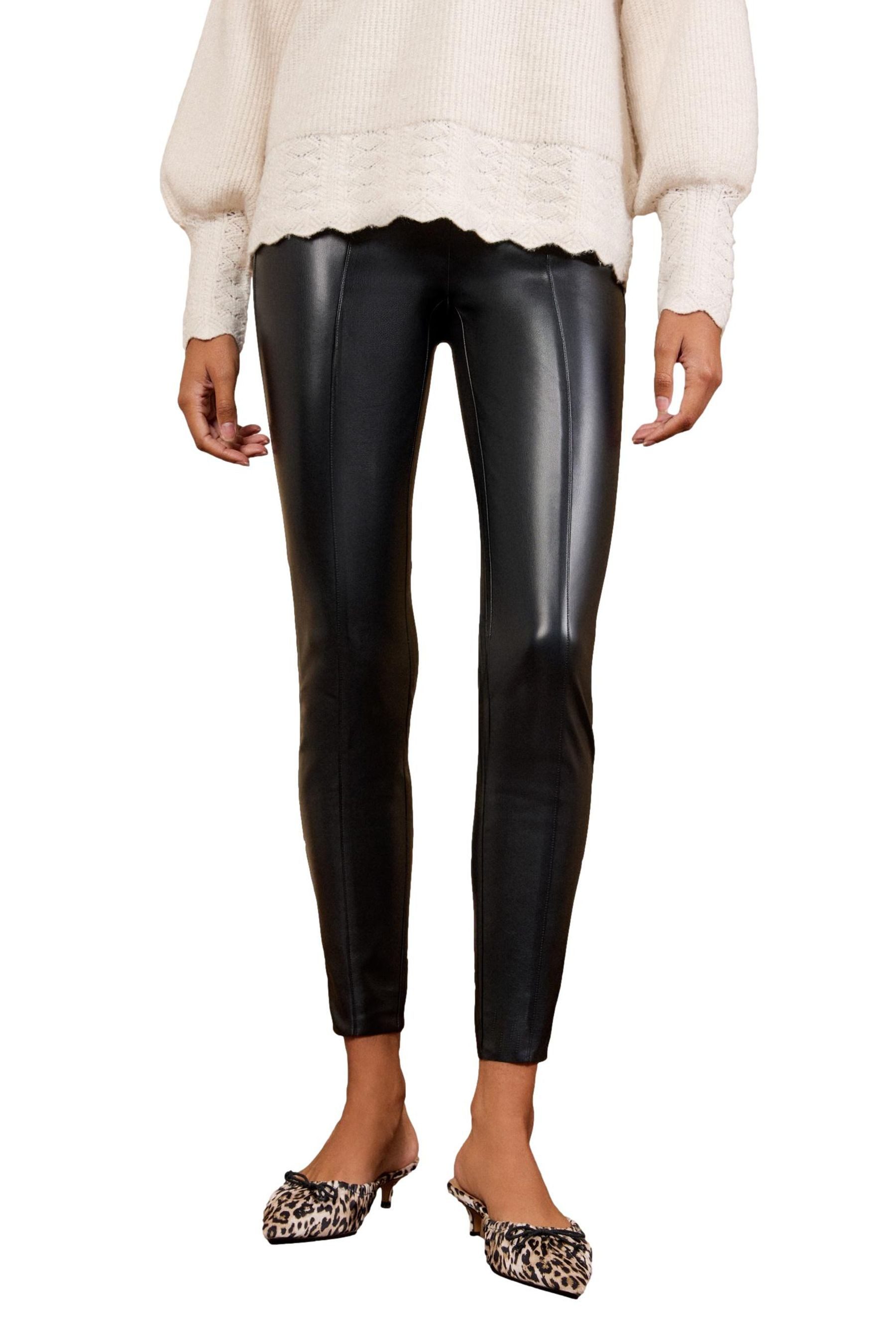 Love & Roses Lederhose Love & Roses Schmale Hose aus Kunstleder (1-tlg)
