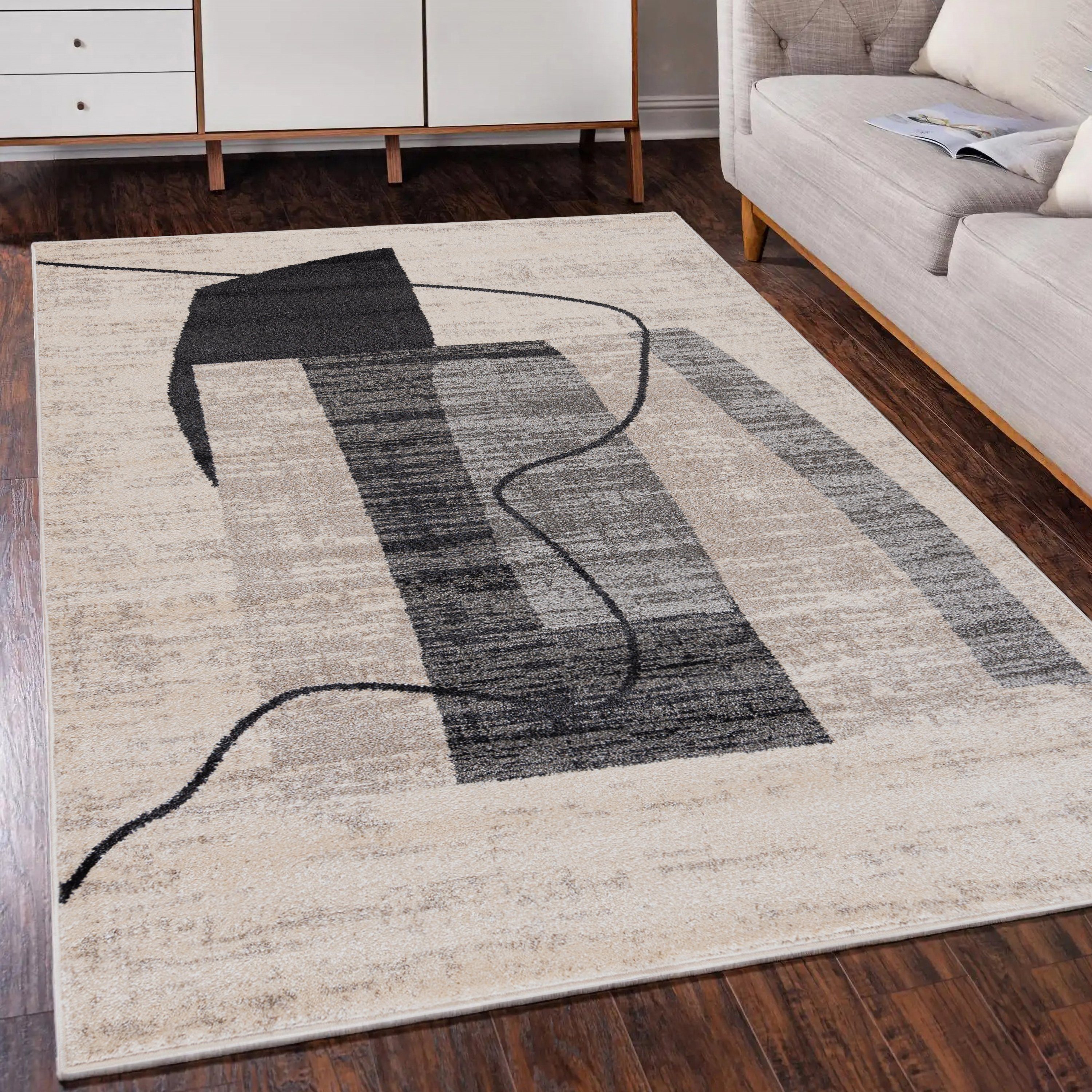Mazovia Designteppich Modern Teppich Kurzflor Wohnzimmerteppich günstig online kaufen