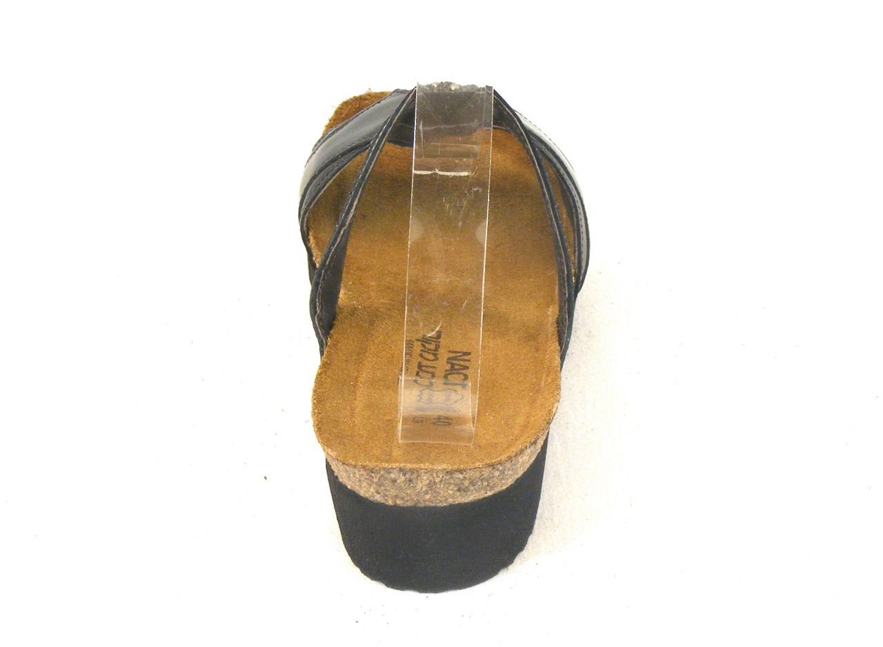 Teresa Naot Damen Schuhe 6487 Clog NAOT Pantoletten Leder Korkfußbett schwarz