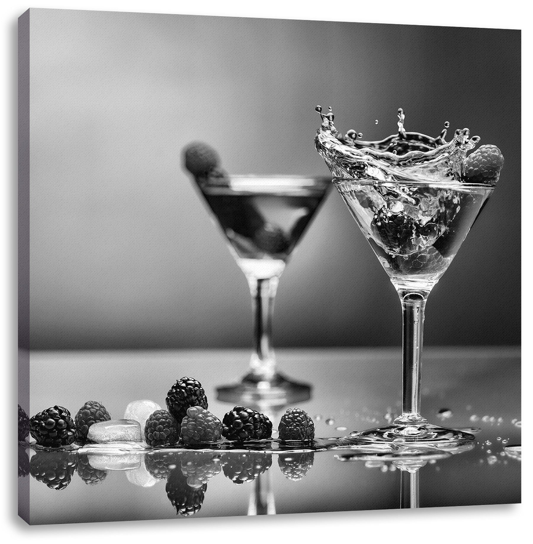 Pixxprint Leinwandbild bespannt, St), Coole Zackenaufhänger fertig Cocktails inkl. (1 Leinwandbild Coole Cocktails
