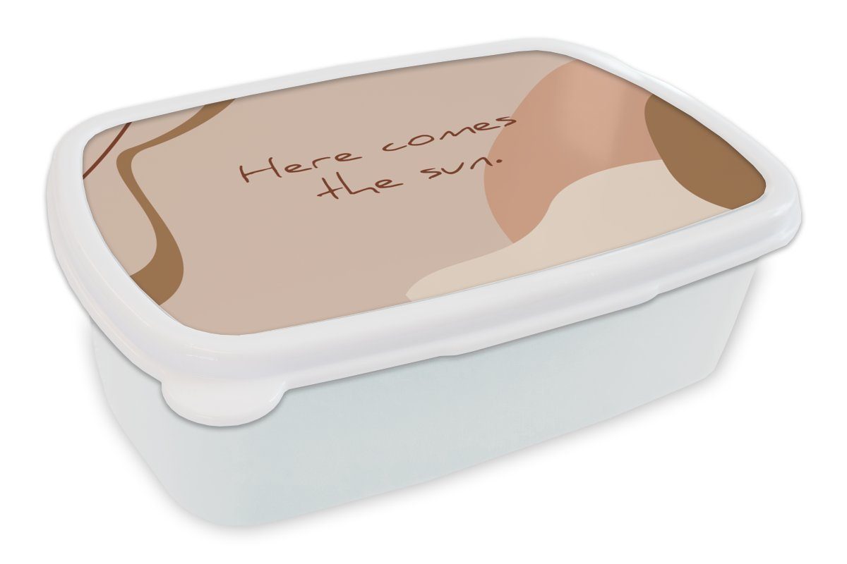 MuchoWow Lunchbox Sommer - Zitat - Pastell, Kunststoff, (2-tlg), Brotbox für Kinder und Erwachsene, Brotdose, für Jungs und Mädchen weiß | Lunchboxen