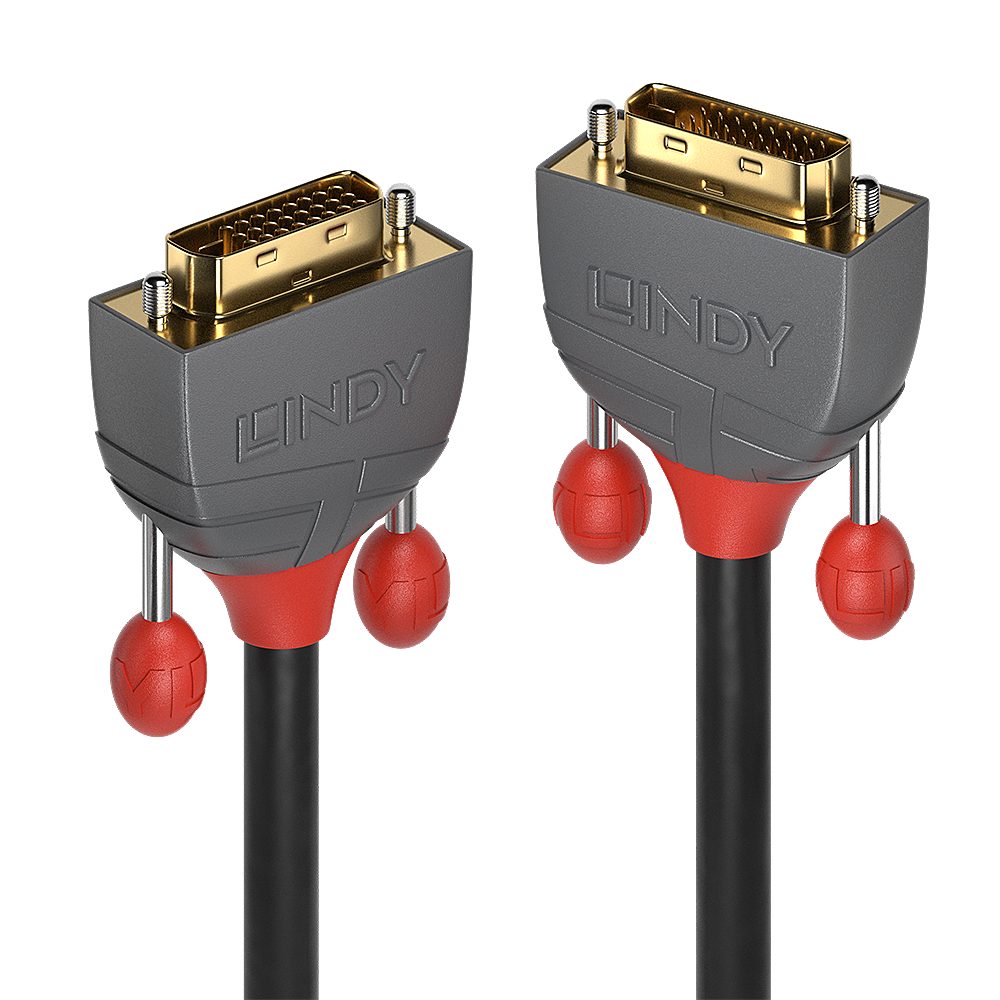 LINDY DVI-D Dual Link Kabel 10m, Anthra Line Computer-Kabel