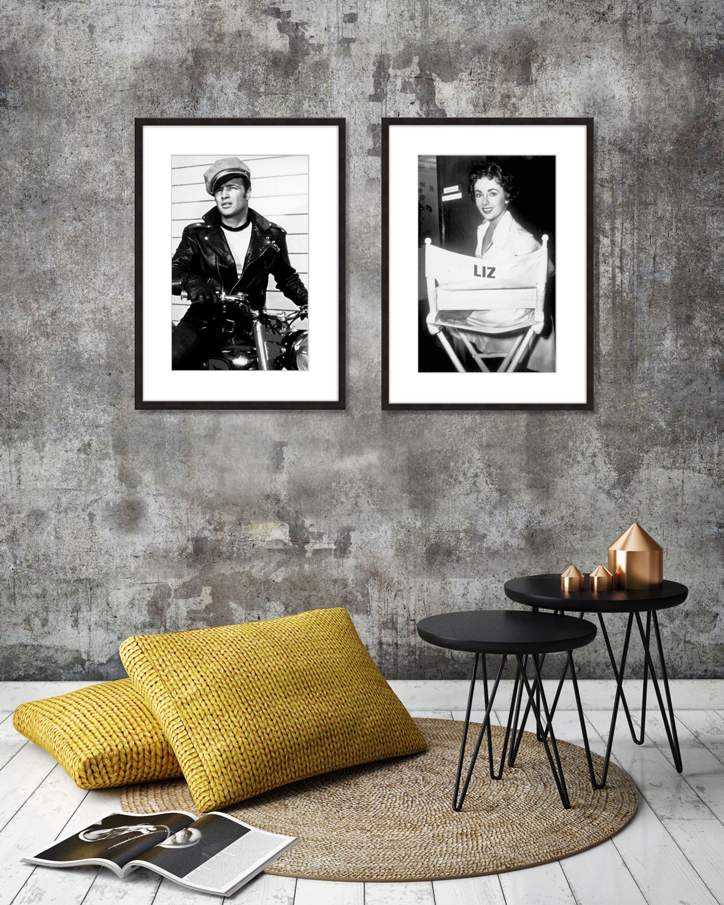 artissimo schwarz-weiß Brando, Bild Film-Star: Marlon / mit 51x71cm Rahmen gerahmt Poster / Marlon Bild Rahmen Brando mit